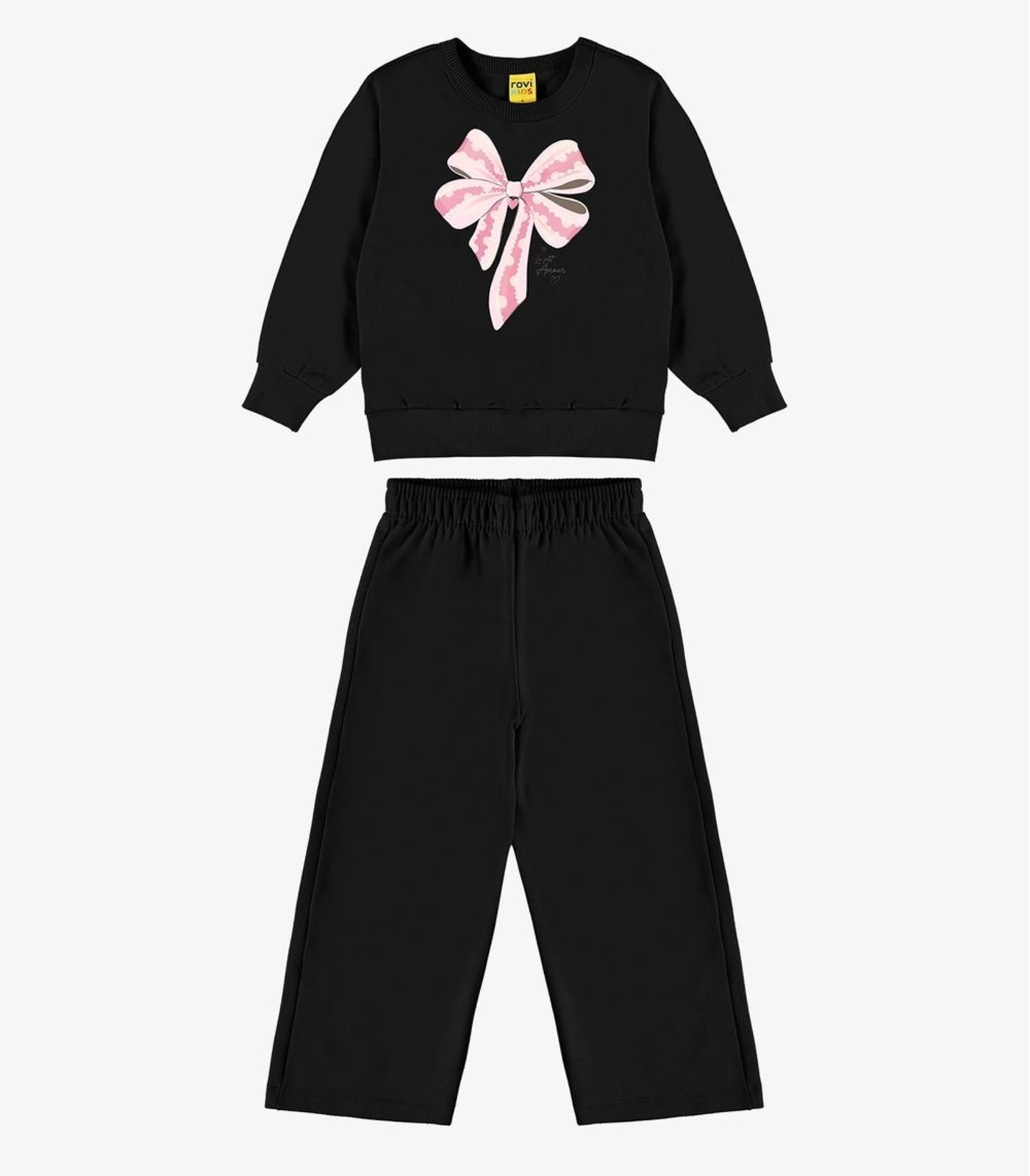 Infantil - Conjunto Blusão Com Calça Menina Rovi Preto