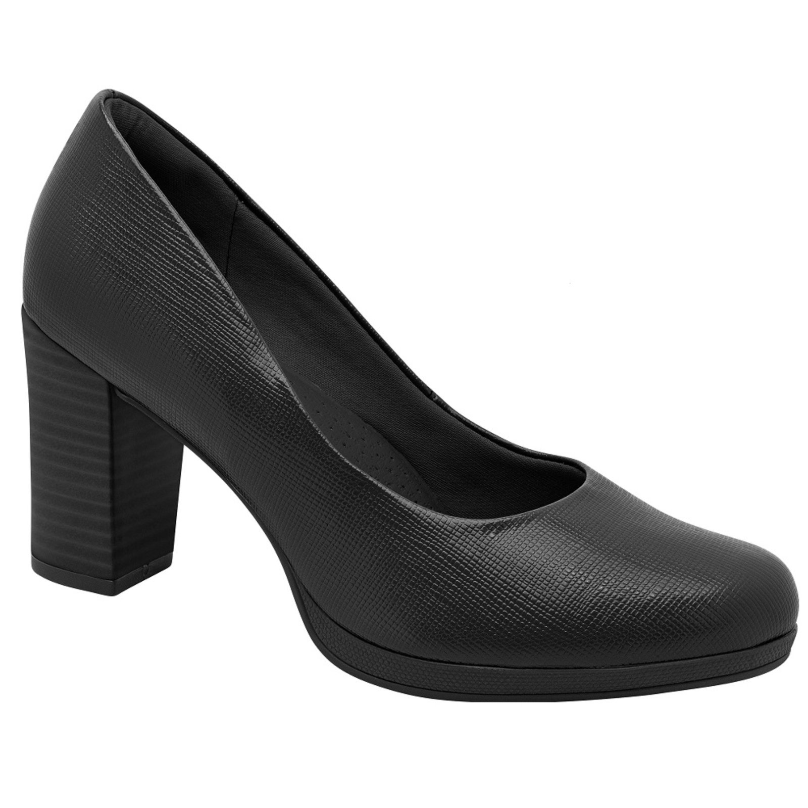 Sapato Salto Fachetado Piccadilly 130185-334 Feminino – Preto