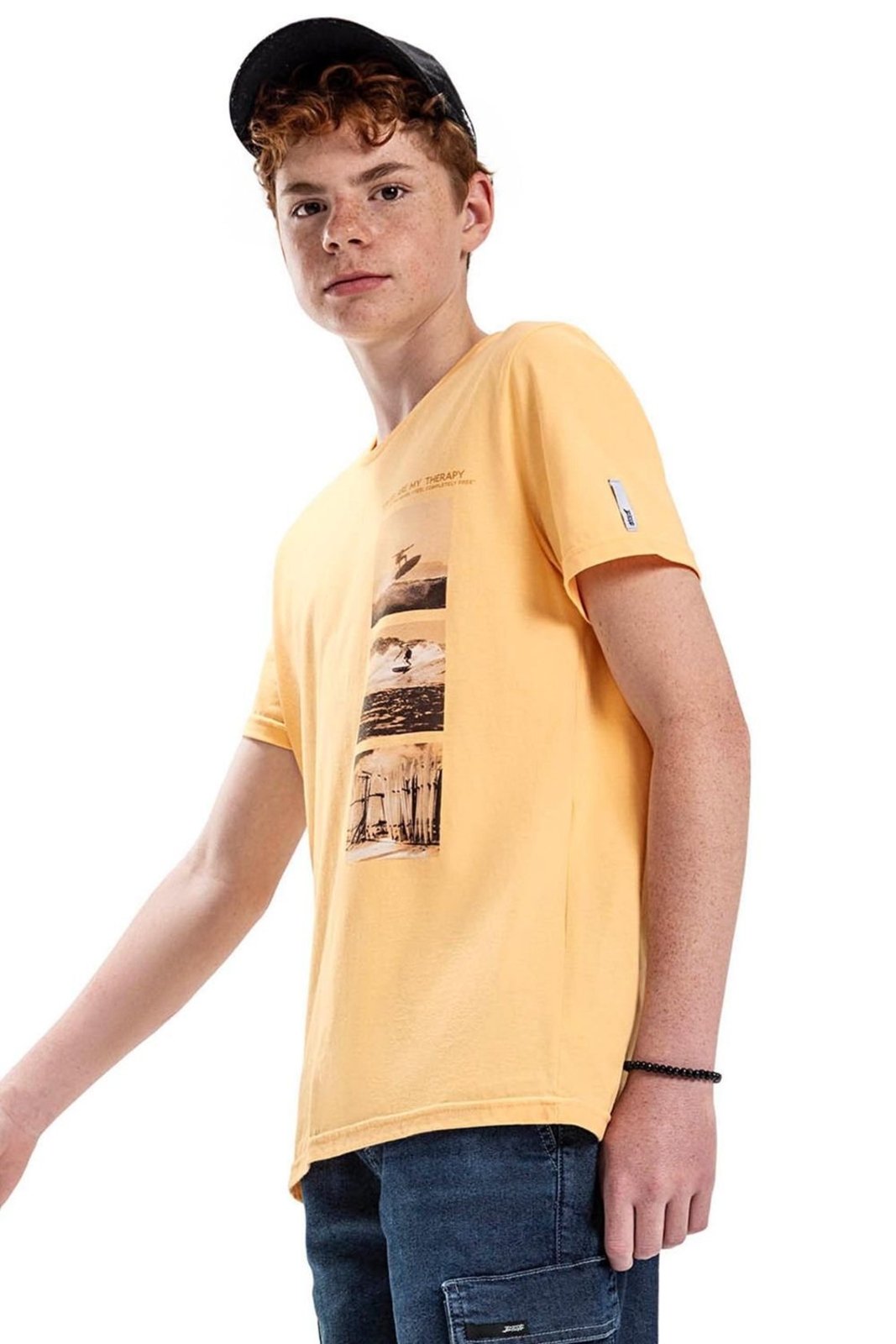 Infantil - Camiseta Juvenil Menino Surf Elian Beats Amarelo