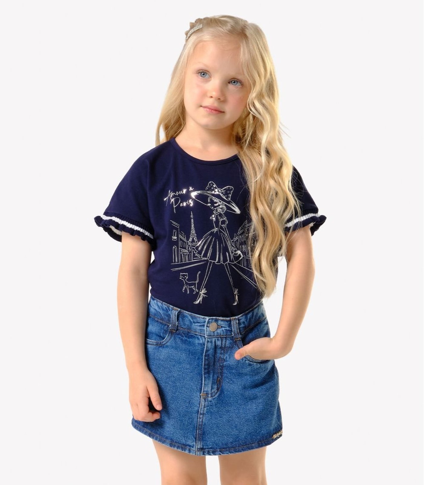 Infantil - Blusa Cotton Leve Com Estampa Trick Nick Azul