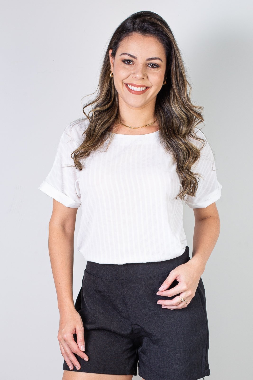 Blusa feminina manga curta 70892 – Off white