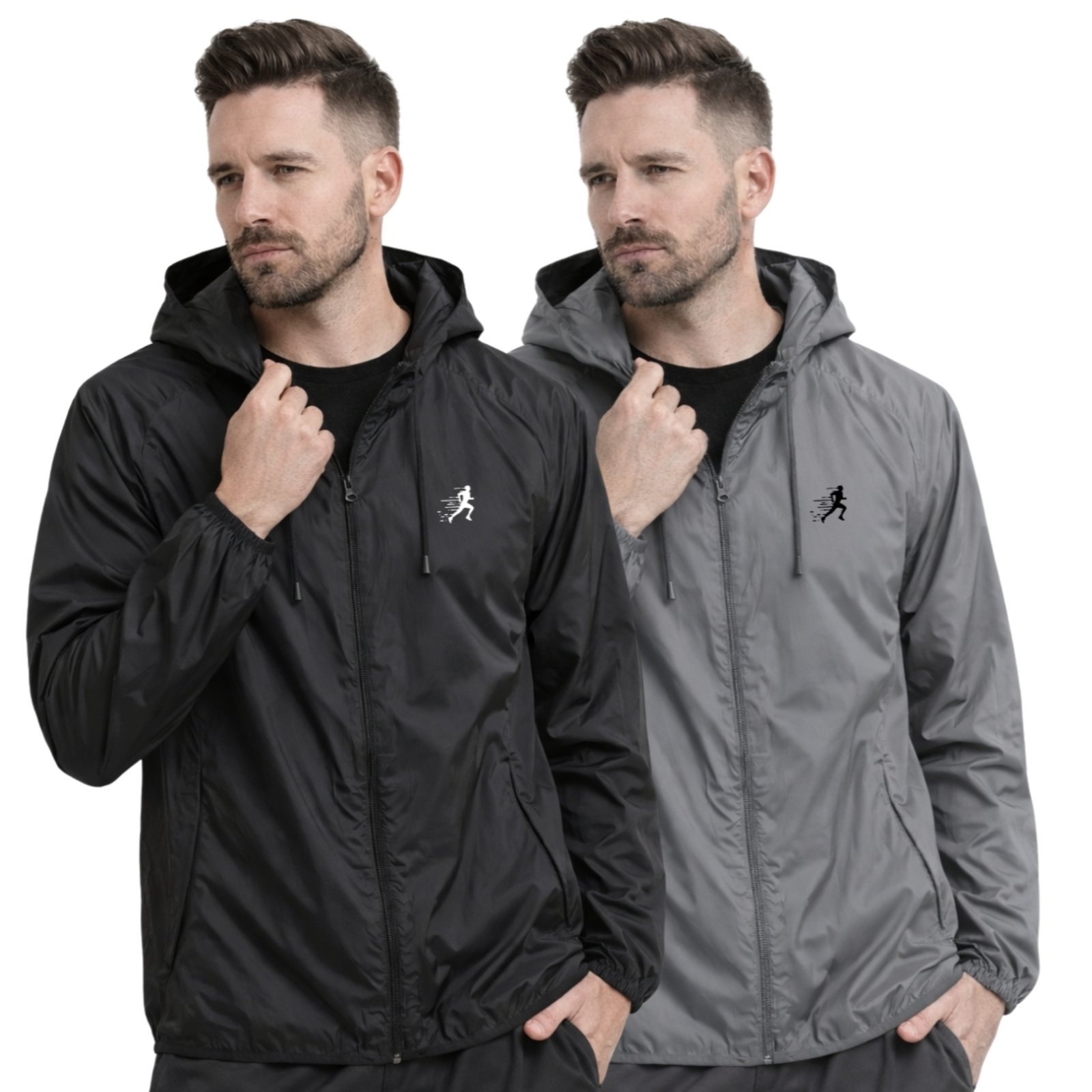 Kit 2 Jaqueta Corta Vento Impermeável Masculino Leve e Confortável Estilo Casual Corrida