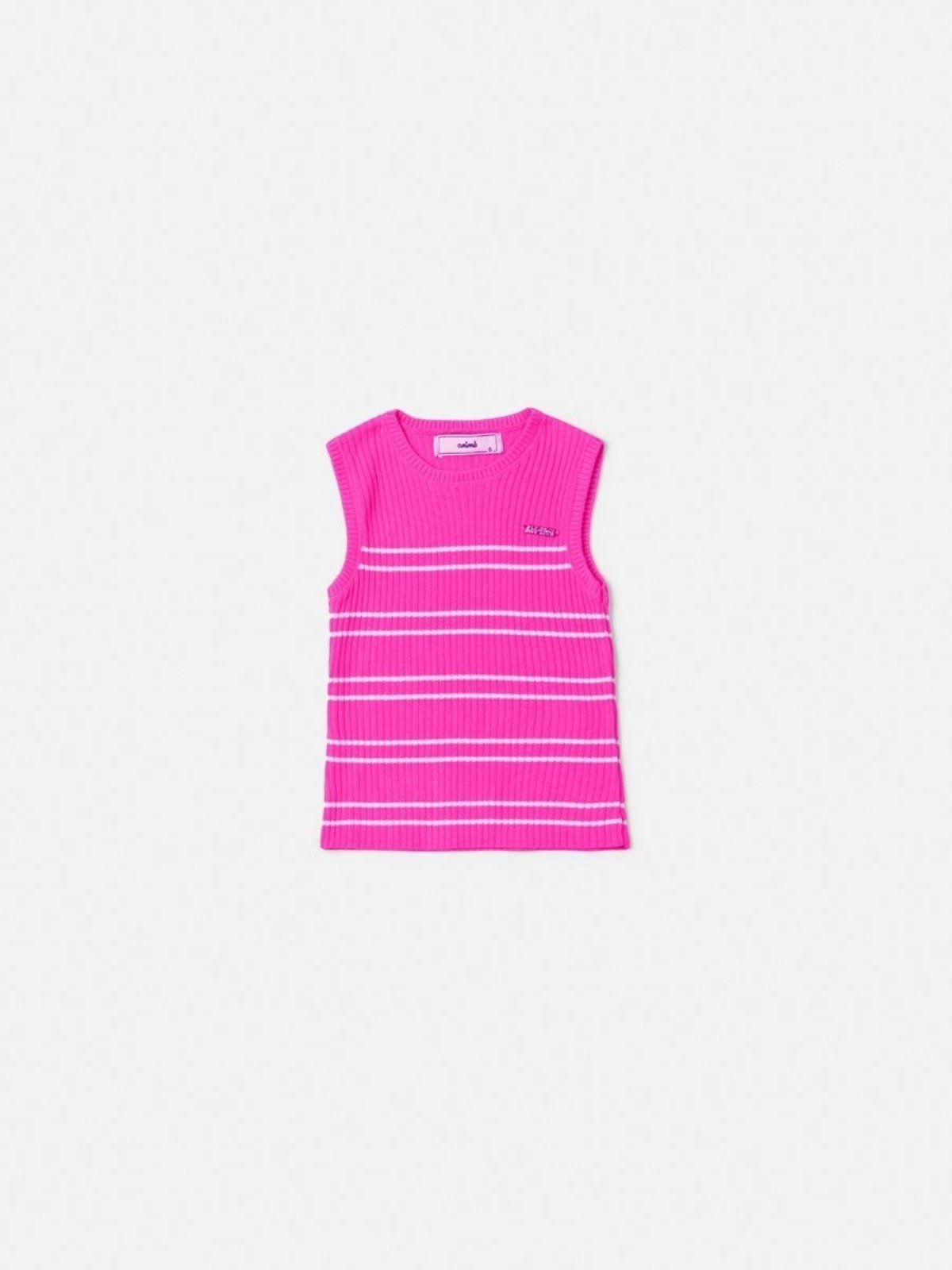 Infantil - Blusa de Tricot Pink com Listras