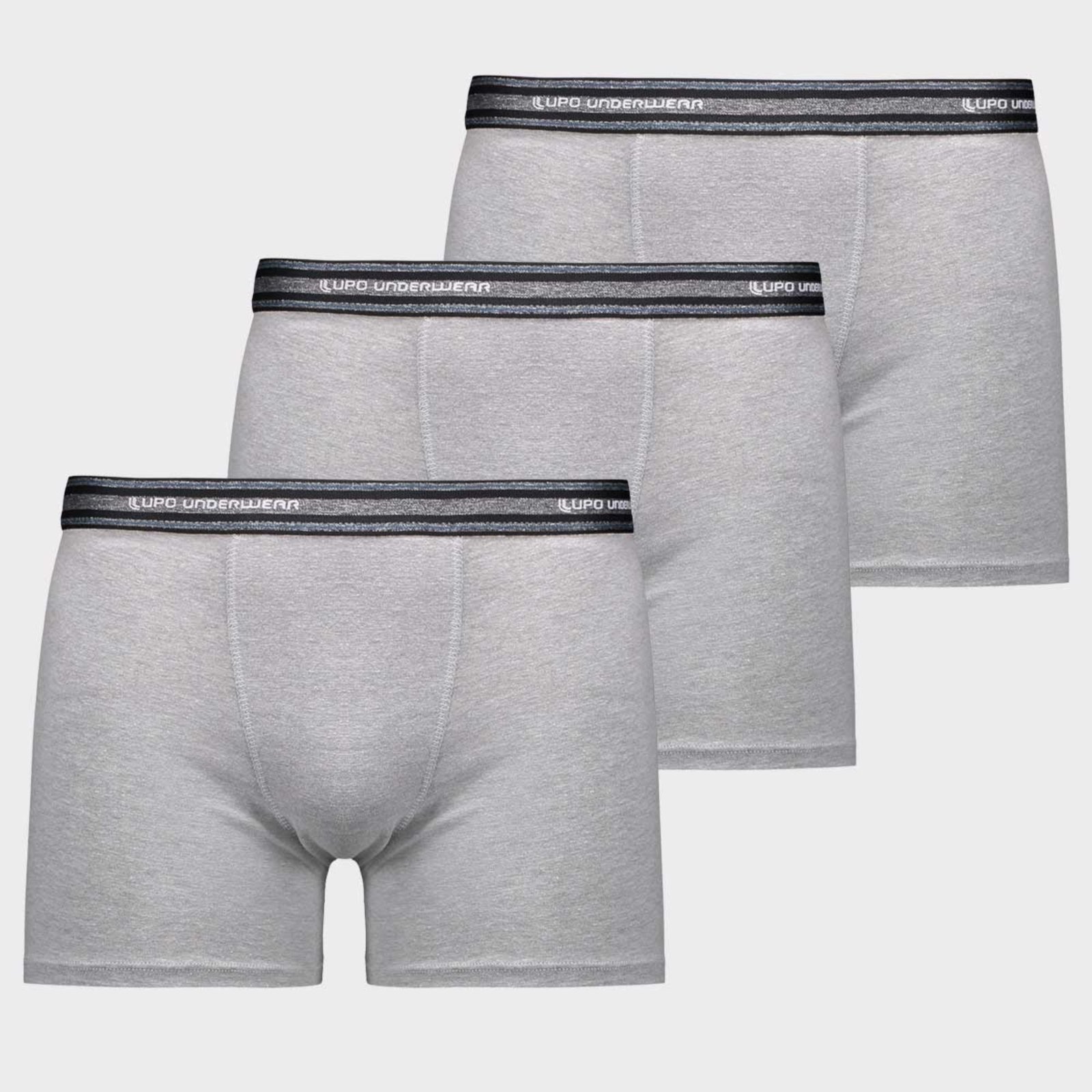 Kit 3 Cuecas Lupo Boxer Algodão com Elastano Cinza