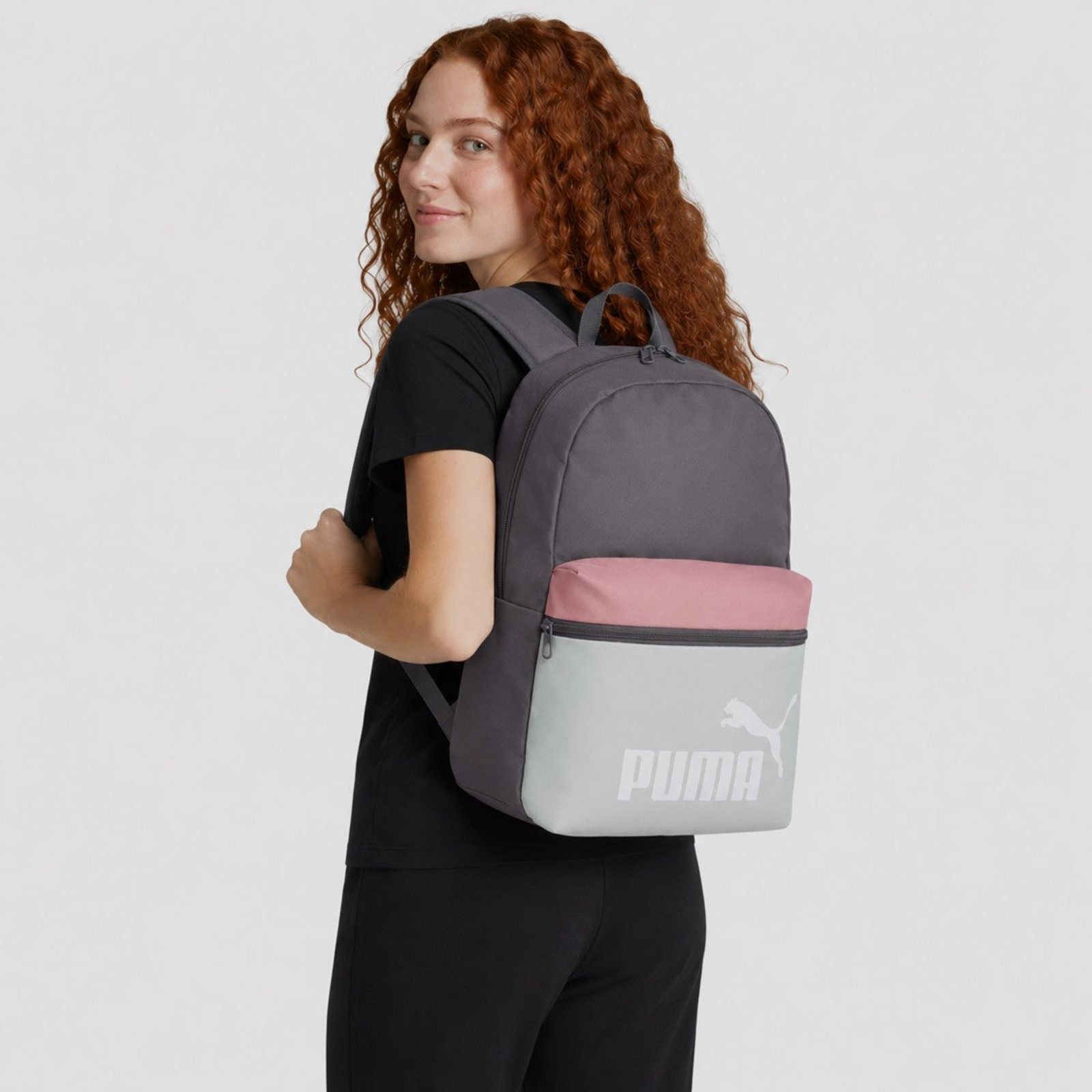 Mochila Puma Phase Color Block Cinza e Verde