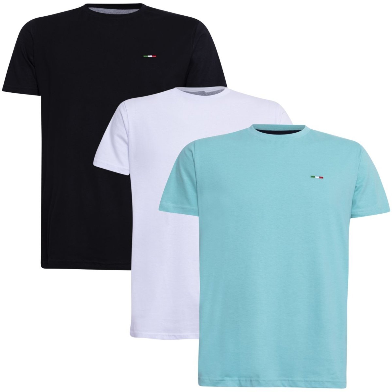 Kit 3 Peças Camisetas Básicas Masculina FMF em Algodão Premium no Estilo Tommy Bordado Itália