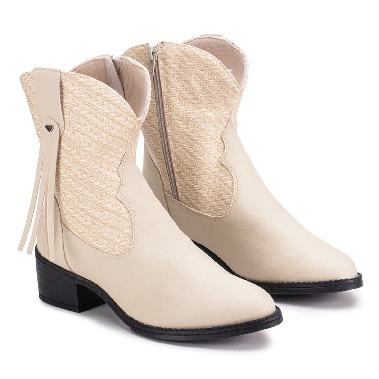 Bota Country Western Com Franja Ultra conforto Feminina IZA Texana Leve Macia Blogueira GuGi 218-GG – Marfim