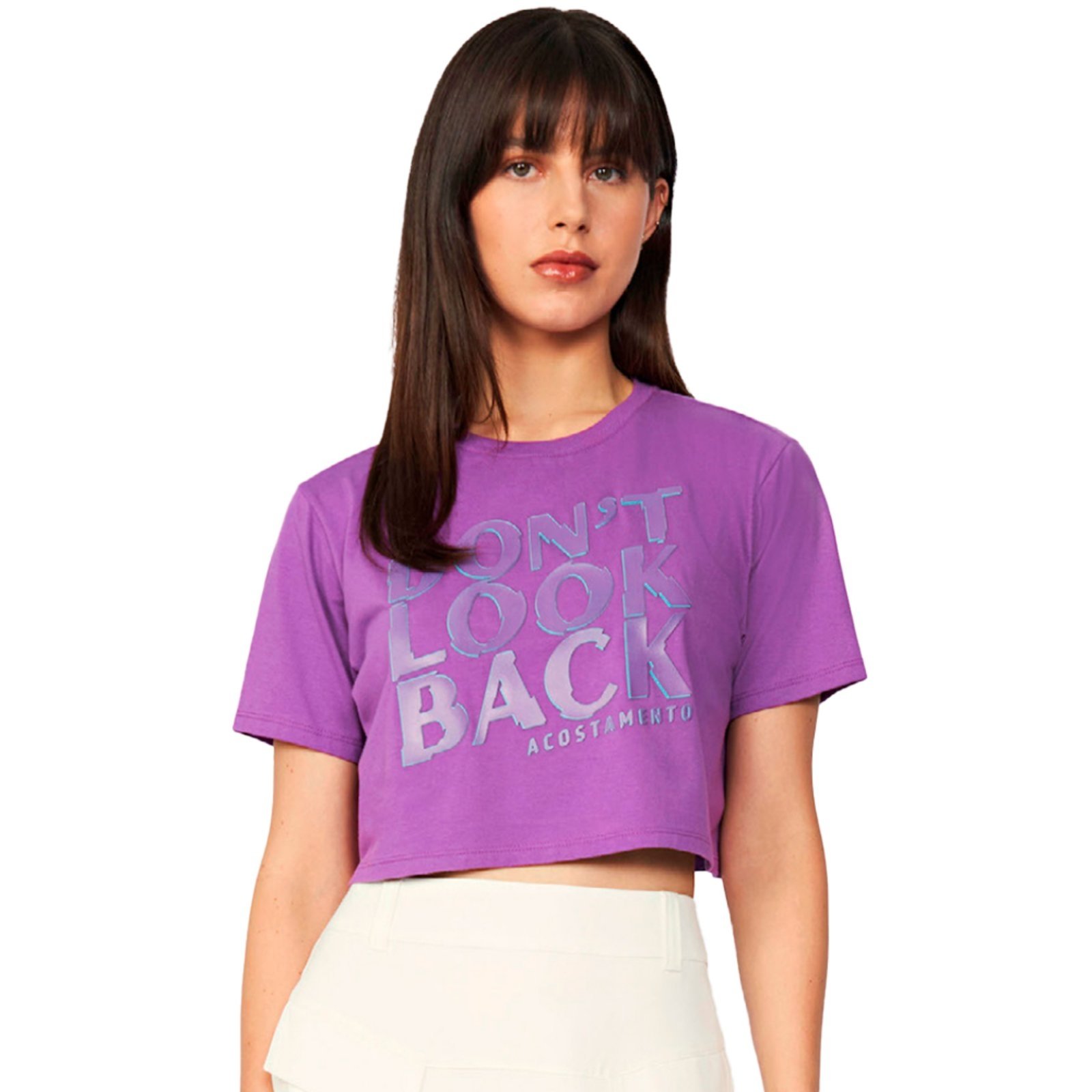 Blusa Acostamento Cropped Pr25 Roxo Feminino