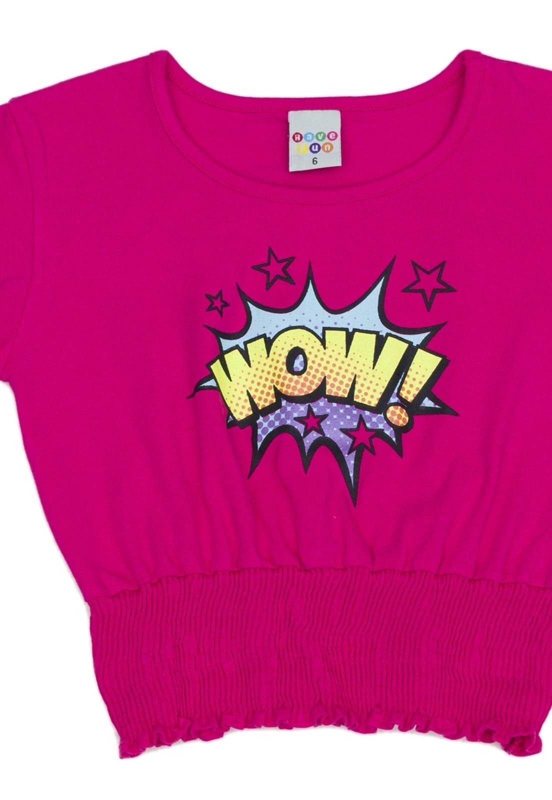 Vista 3 Infantil - Blusa Wow Cotton Have Fun rosa Have Fun rosa