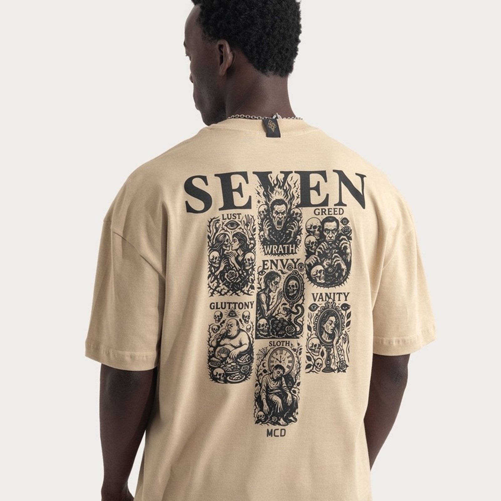 T-Shirt Box Fit Seven Sins Bege