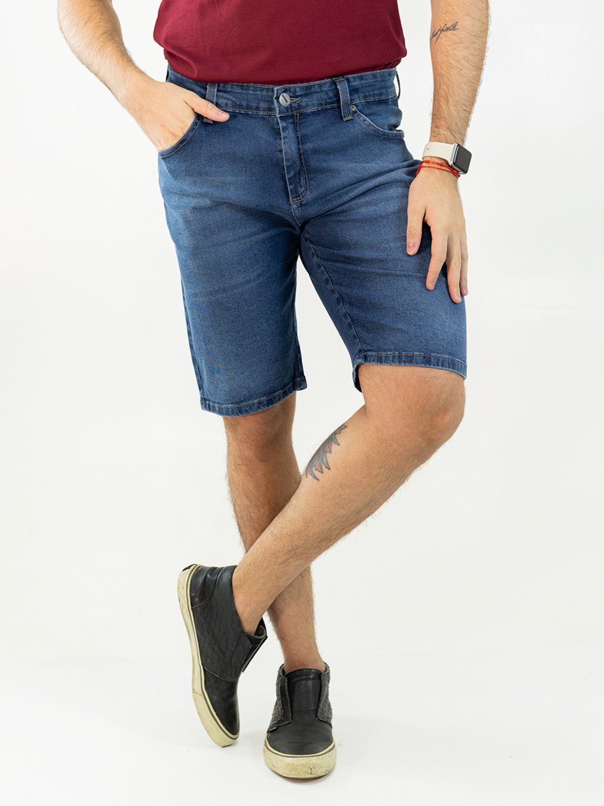 Bermuda Jeans Masculina Slim Tradicional Elastano Anticorpus