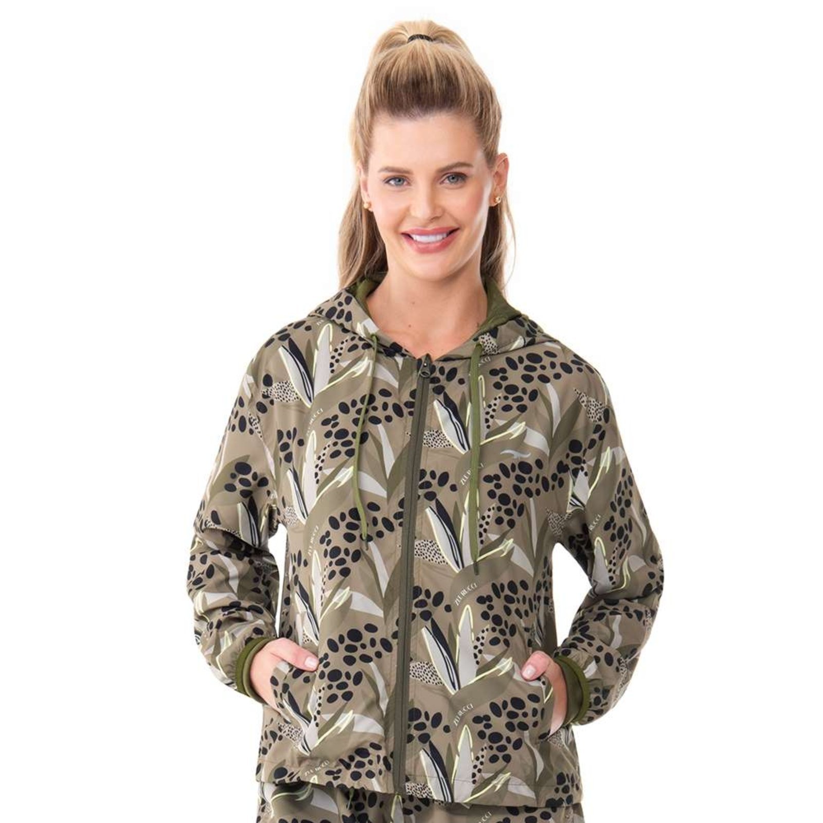 Jaqueta Corta-vento Estampada Cactus