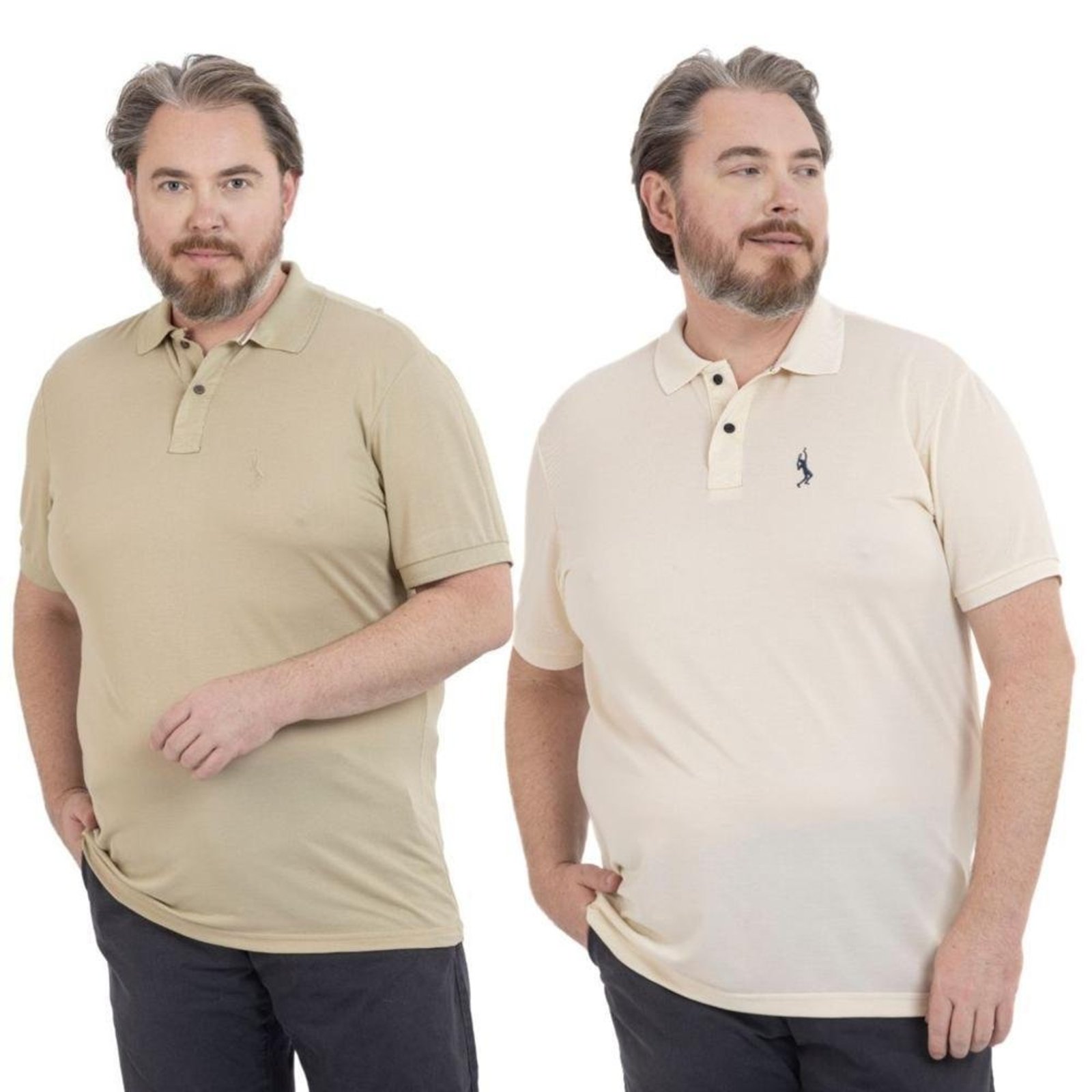 Kit 2 Camisa Polo Masculina Plus Size Piquet Viscose Dry