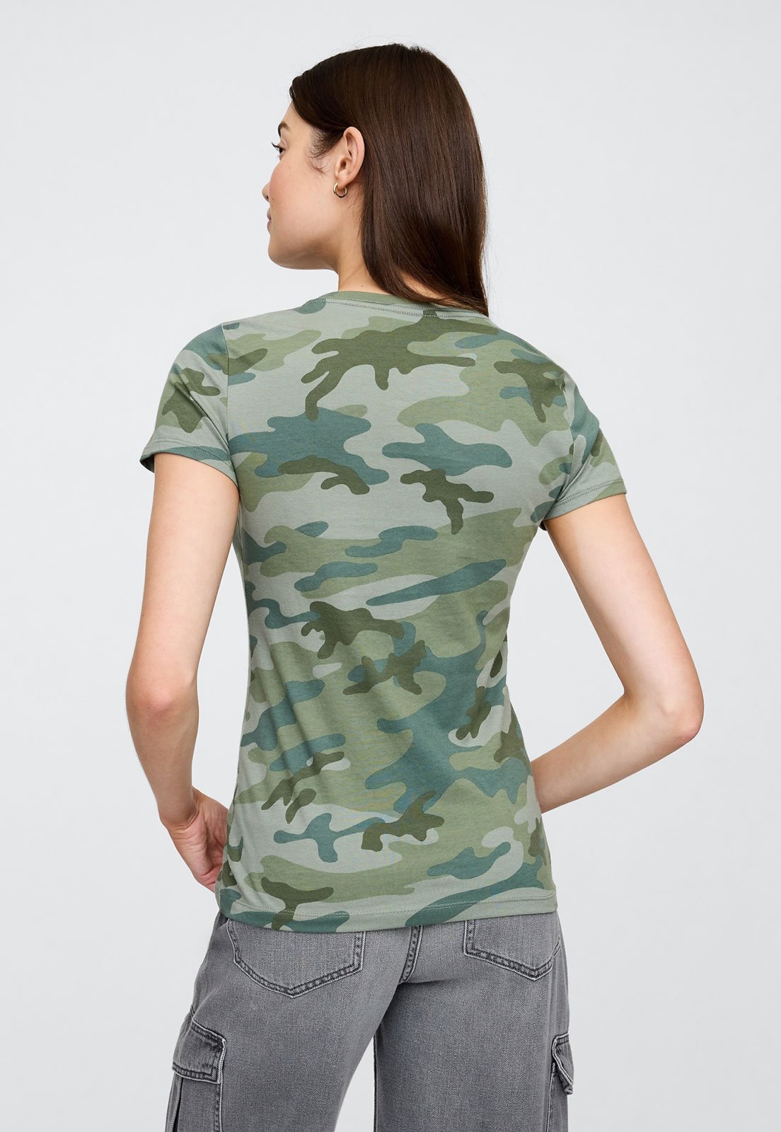 Vista 3 Camiseta GAP Reta Estampada verde GAP verde