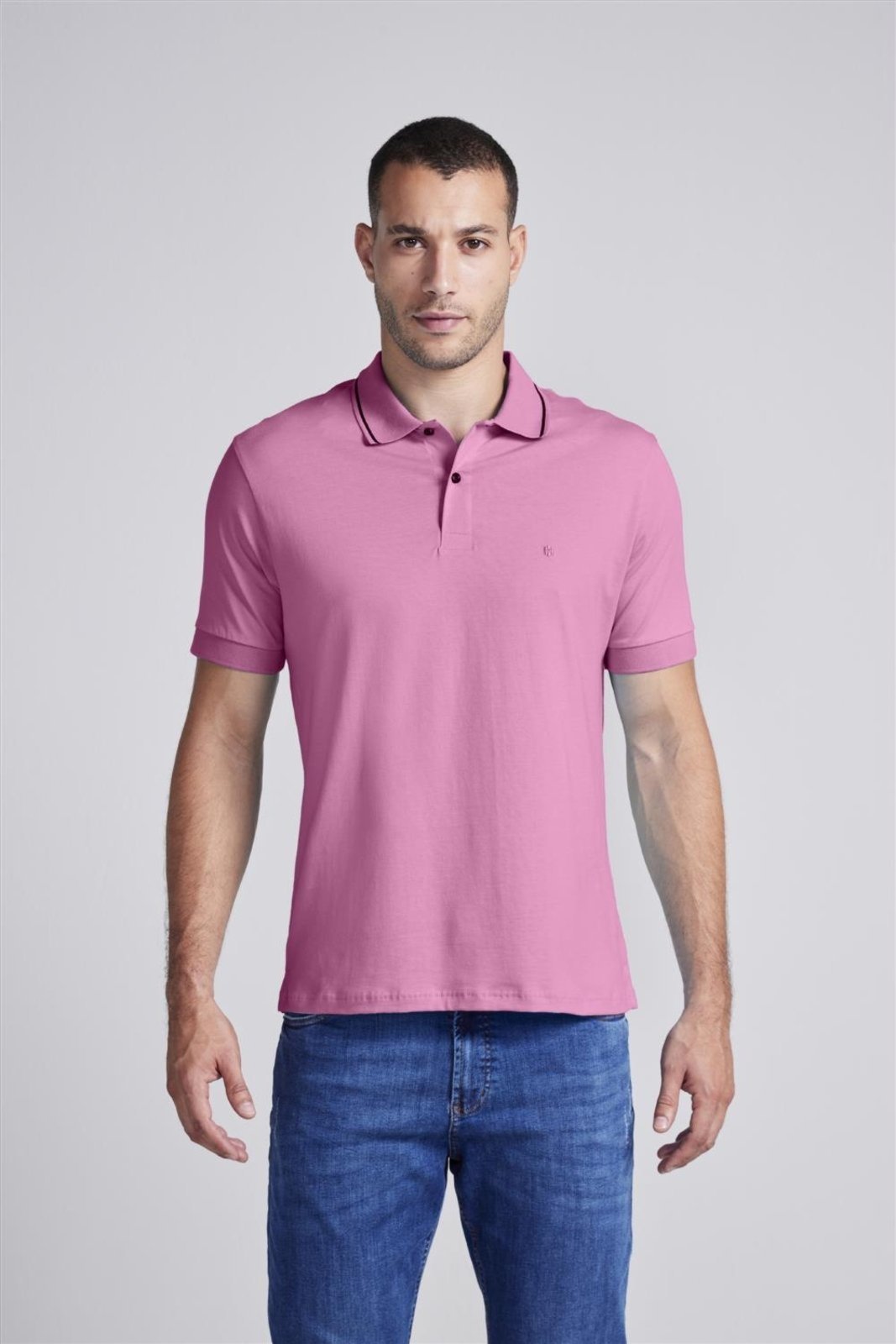 HIGHSTIL Polo Manga Curta Comfort Malha Básica - Rosa