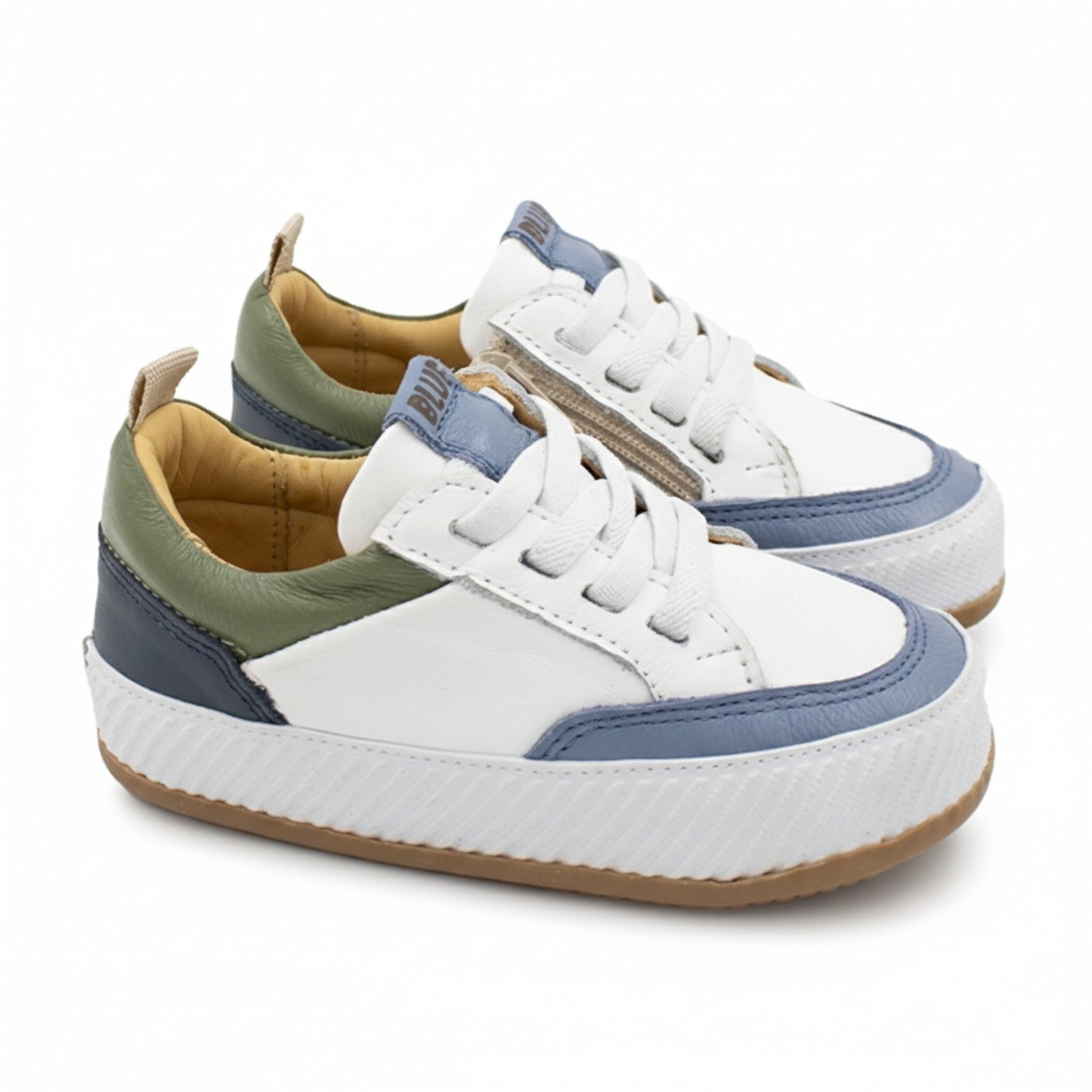 Vista 2 Infantil - Tênis Masculino Blue Infantis Diego Branco Azul Claro branco blue Blue Infantis branco blue