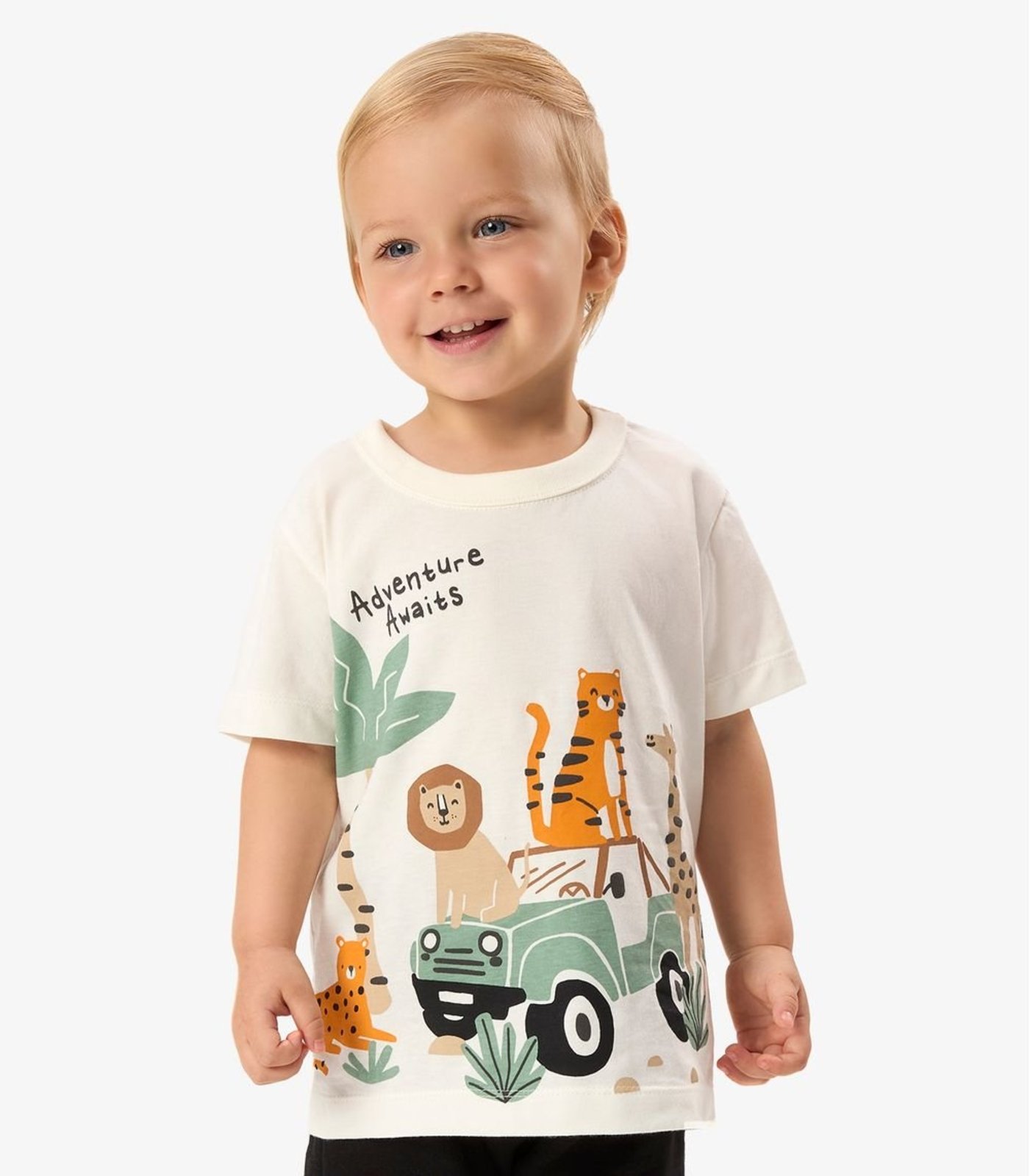 Infantil - Camiseta Com Estampa Rovi Bege