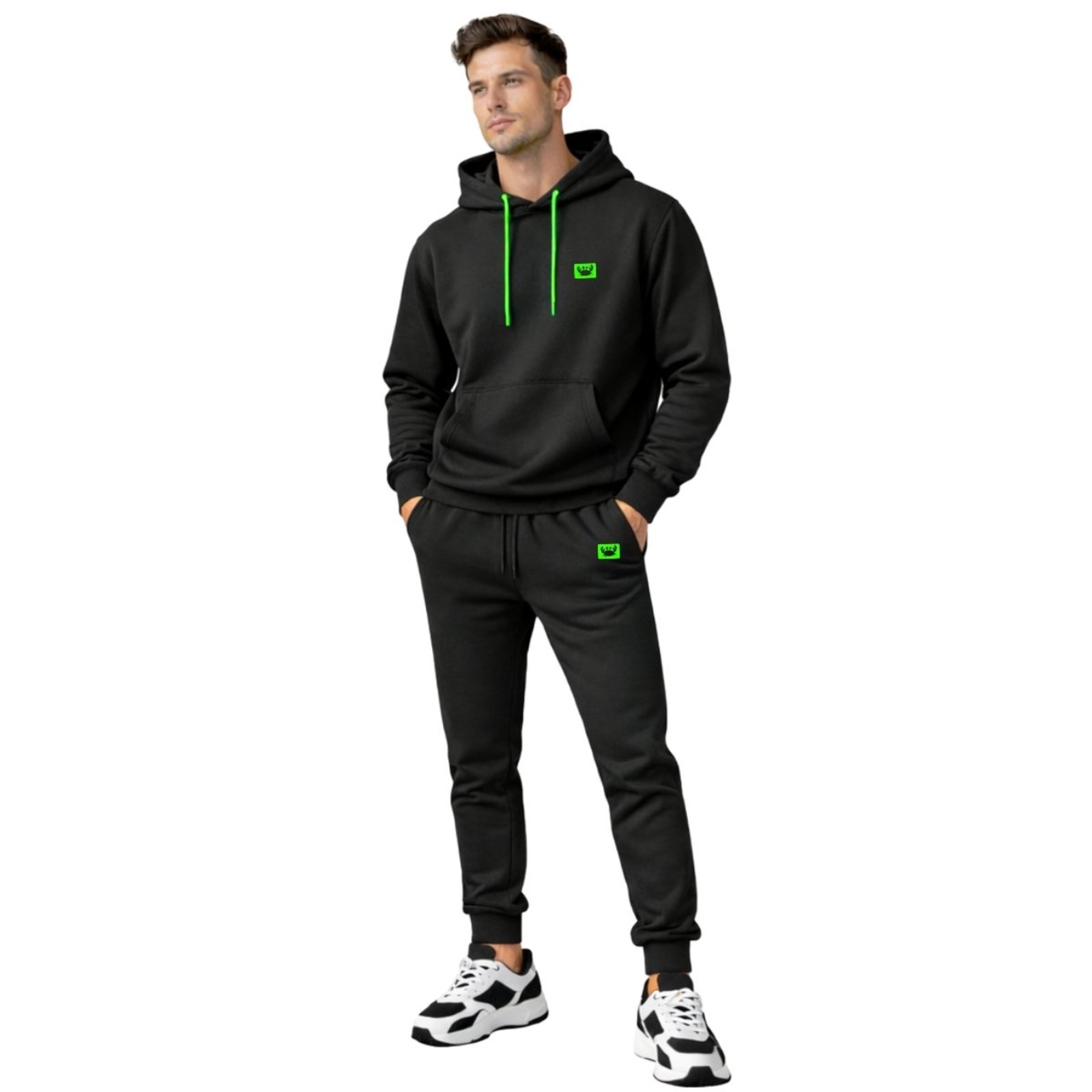 Conjunto Moletom Blusa De Frio E Calça Moletom Preto
