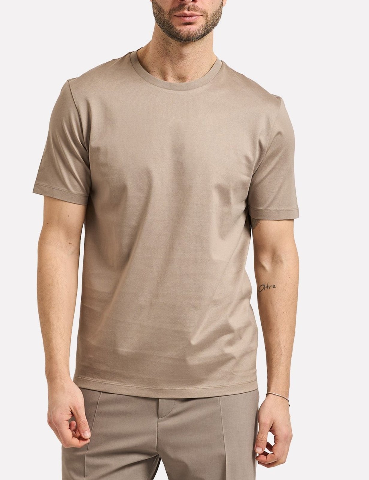 Camiseta Hugo Boss Masculina Slim Mercerised Dimerstee Marrom