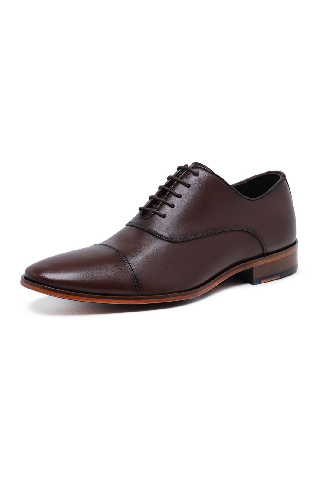 Sapato Social em Couro Marrom Oxford Malbork Sola Couro 124M