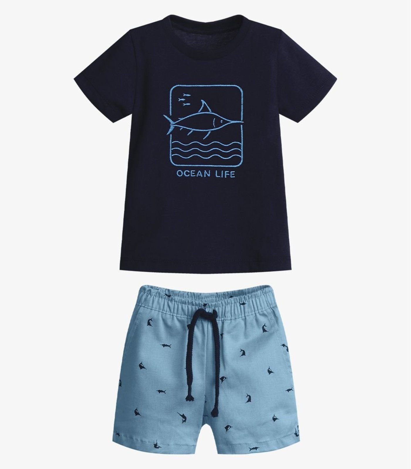 Infantil - Conjunto Camiseta Com Bermuda Trick Nick Azul