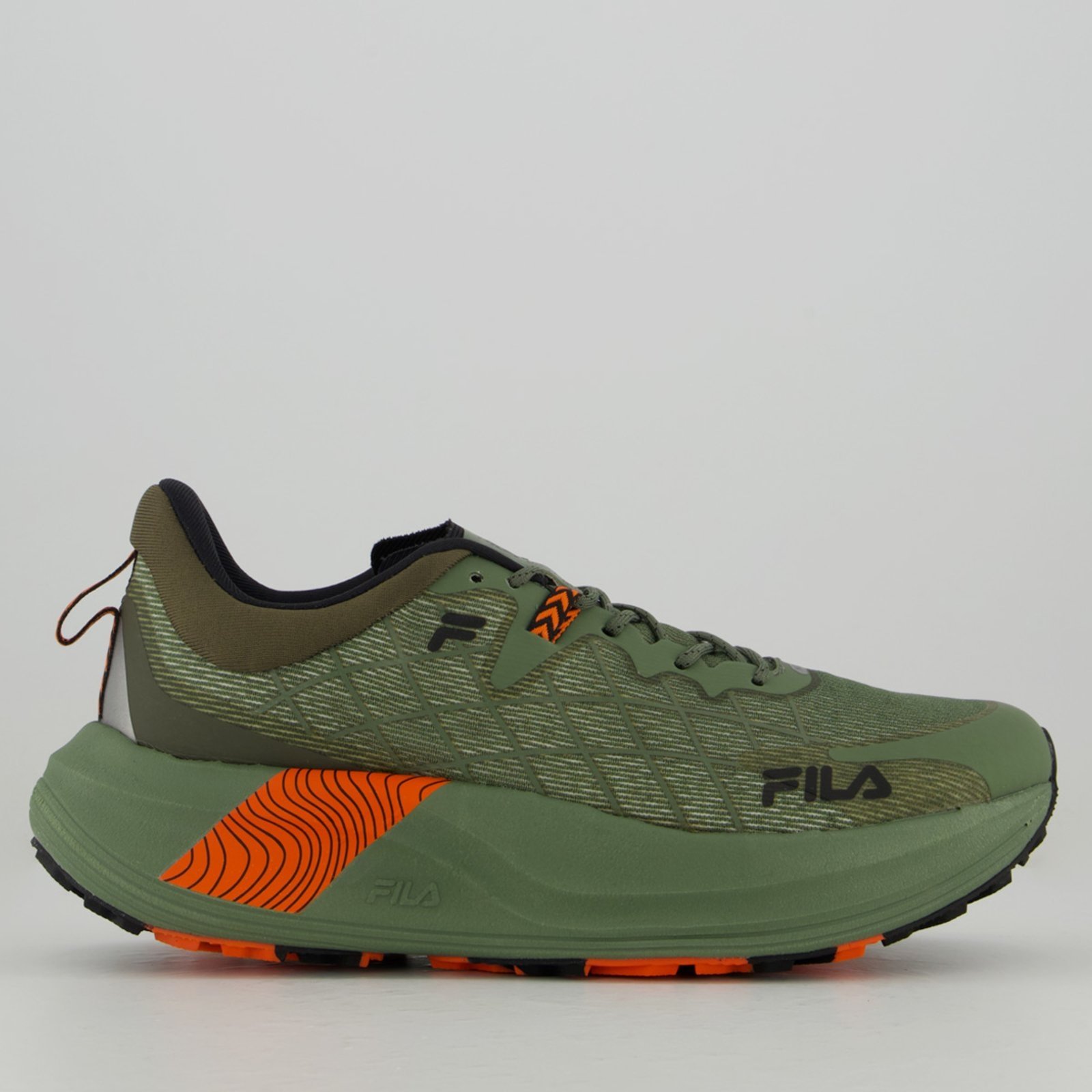 Tênis Fila Racer Skytrail Verde e Laranja
