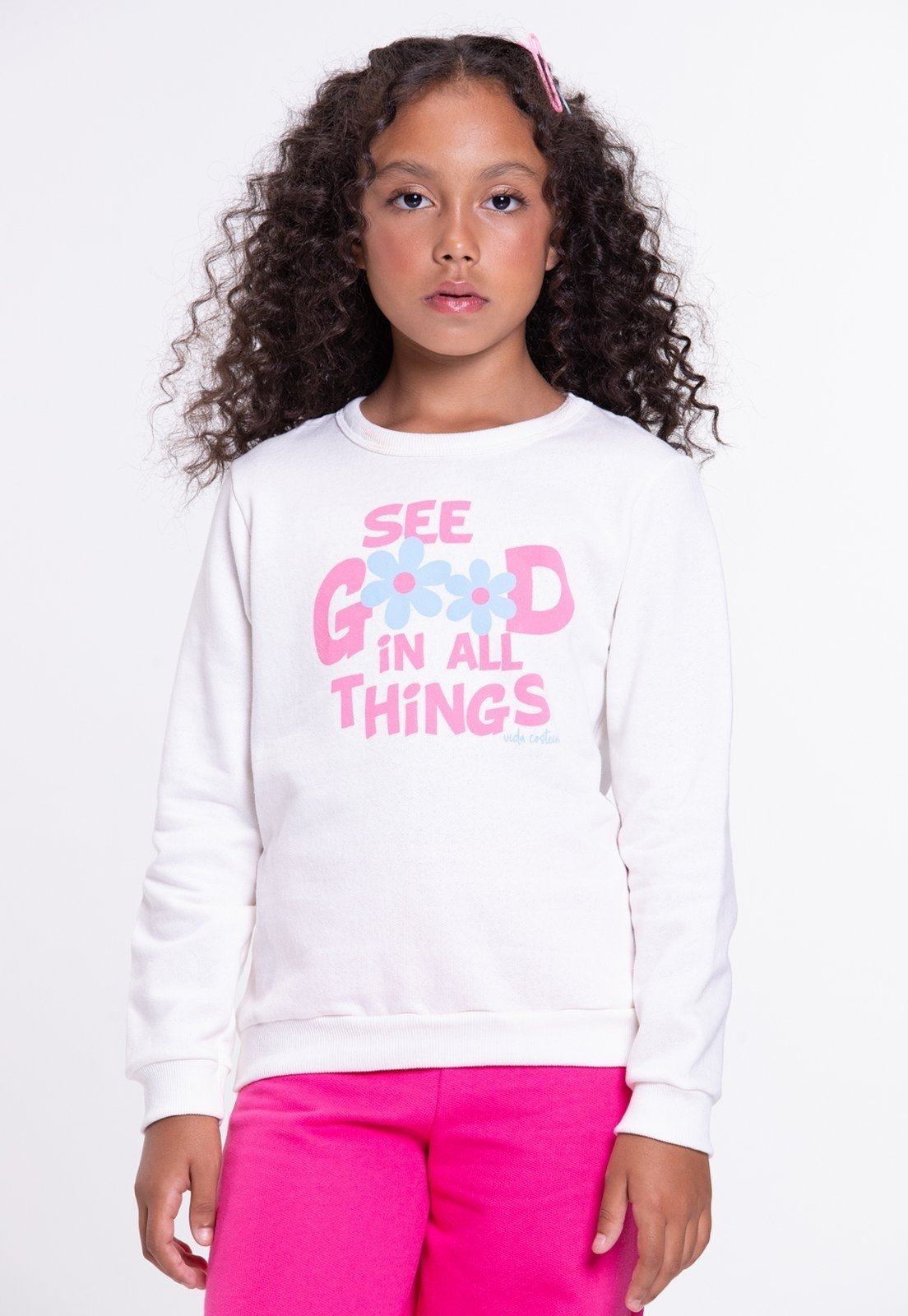 Vista 3 Infantil - Conjunto Moletom Wide Leg See Good Off-White VIDA COSTEIRA off-white white VIDA COSTEIRA off-white white