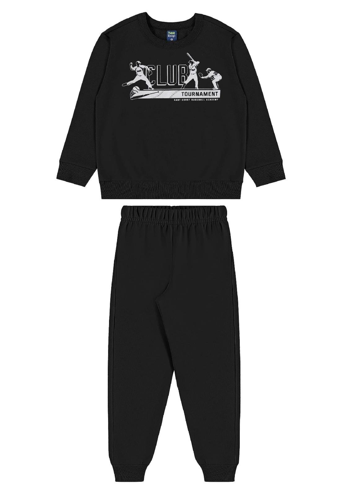 Infantil - Conjunto Blusão Club Classic Calça Bee Loop Preto