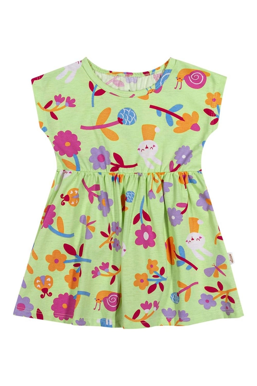 Infantil - Vestido Menina Meia Malha Bichinhos Elian Verde