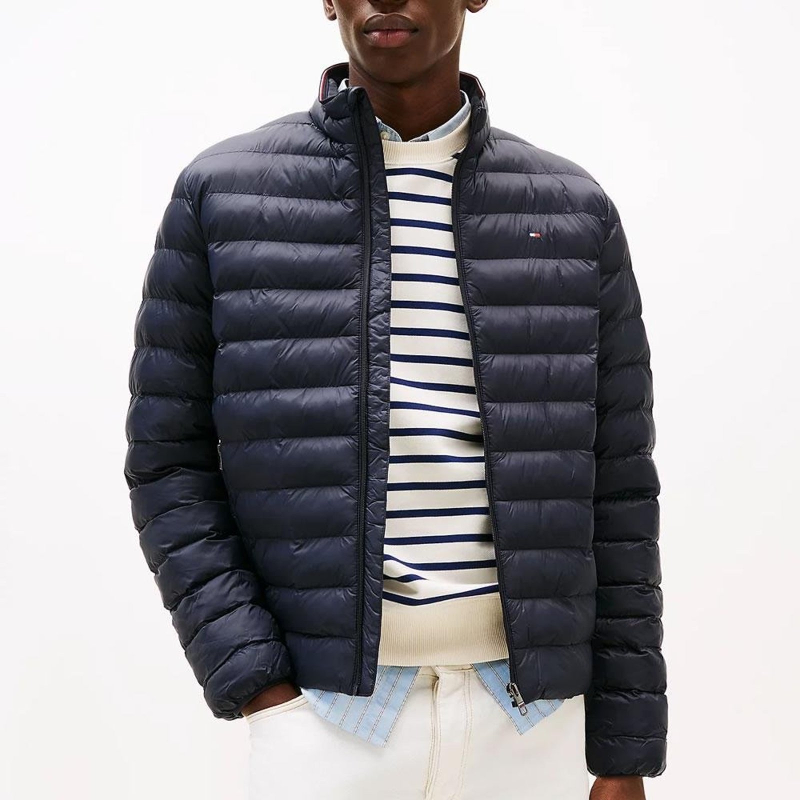 Vista 3 Jaqueta Tommy Hilfiger Puffer Acolchoada Packable Azul azul marinho Tommy Hilfiger azul marinho