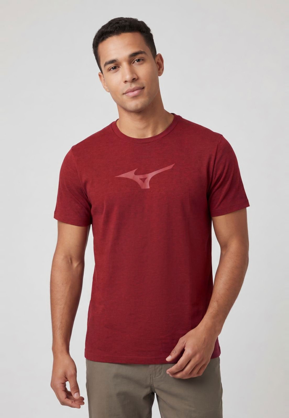 Camiseta Masculina Mizuno Gola Redonda Vermelha