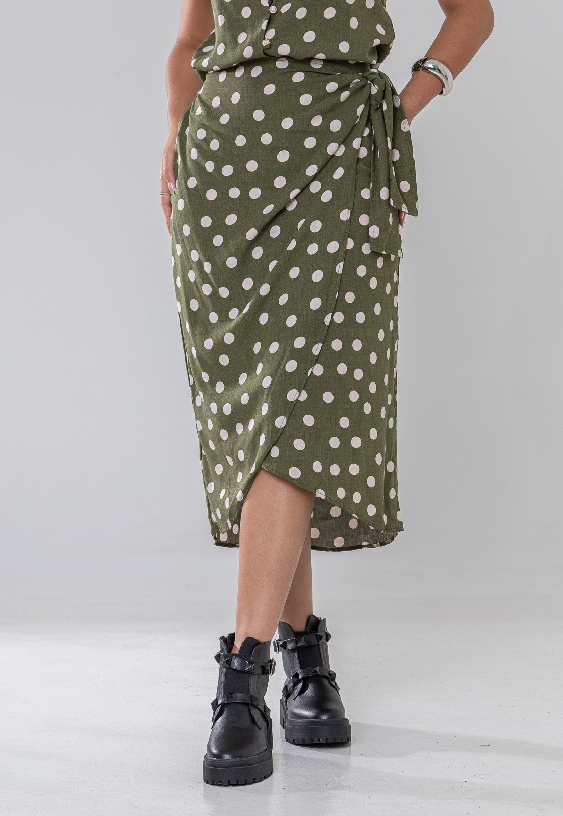Saia Aura Malu Bolas Verde