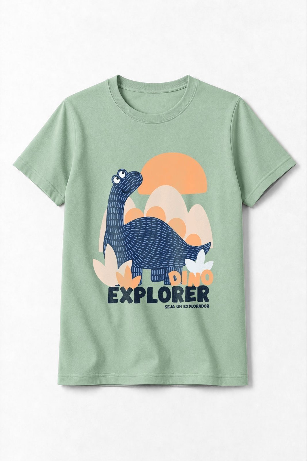Infantil - Camiseta Masculina Algodão Dino Explorer Verde Menta - Babei no Look