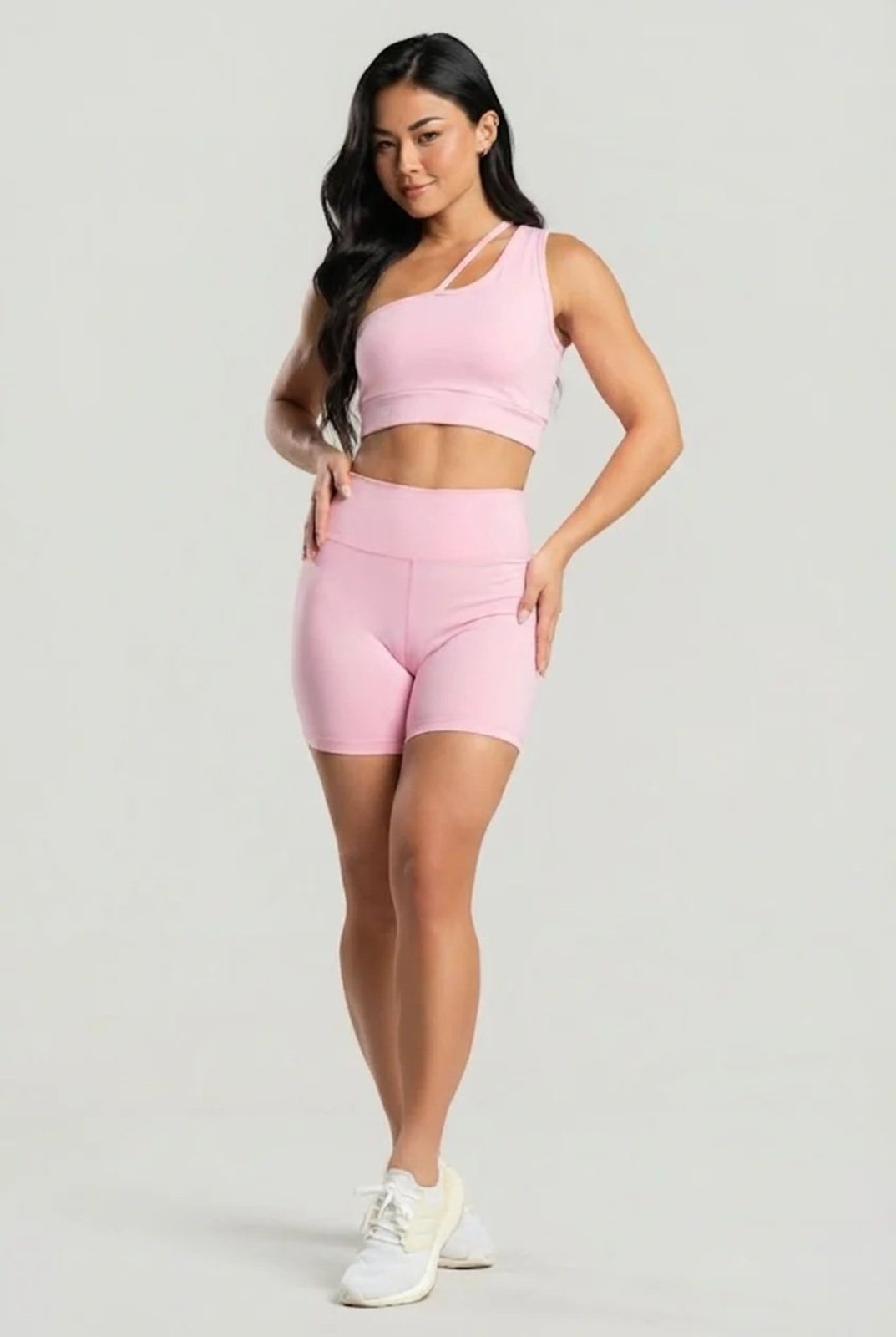Conjunto Fit One Glamour Suplex Short e Top Rosa