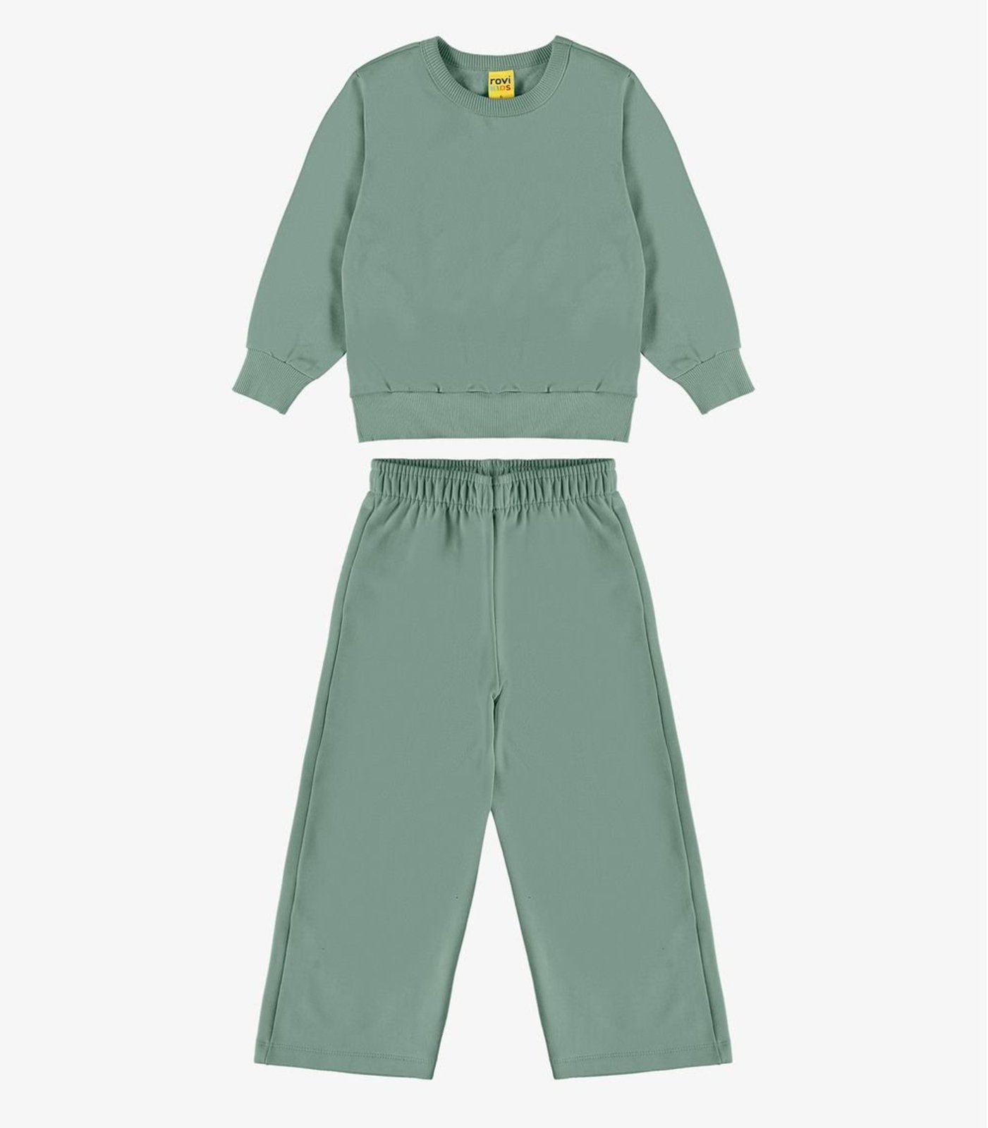 Infantil - Conjunto Blusão Com Calça Wide Moletom Rovi Verde