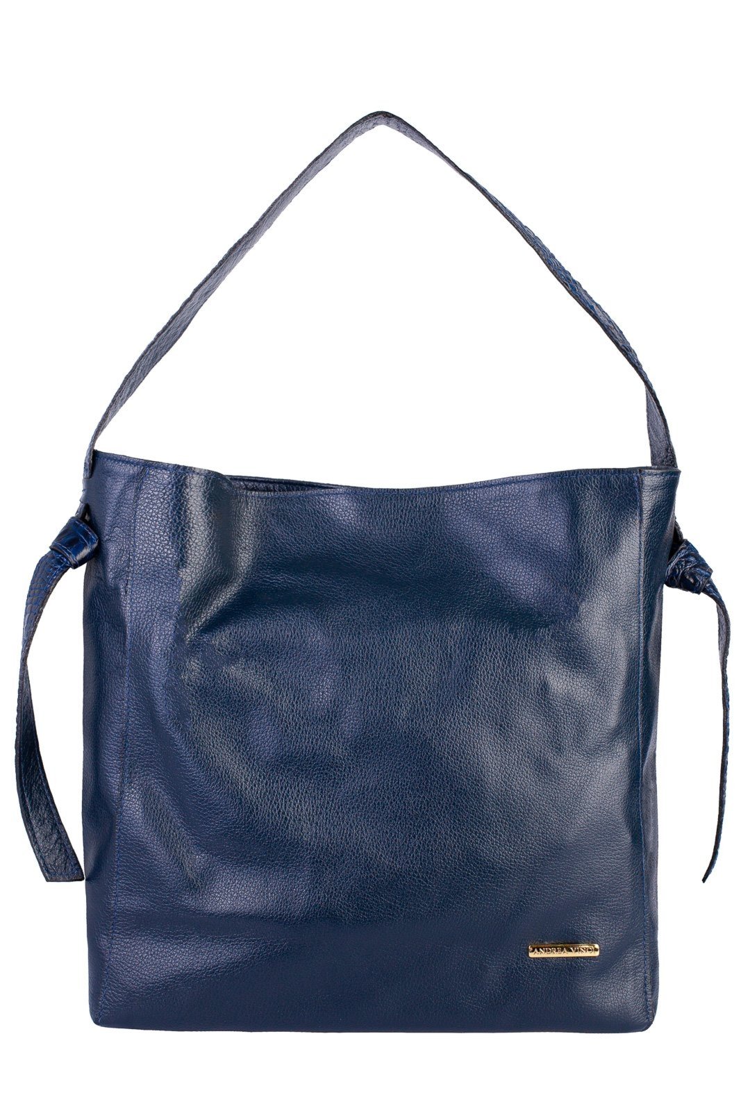 Bolsa sacola de ombro em couro croco Mara - Azul