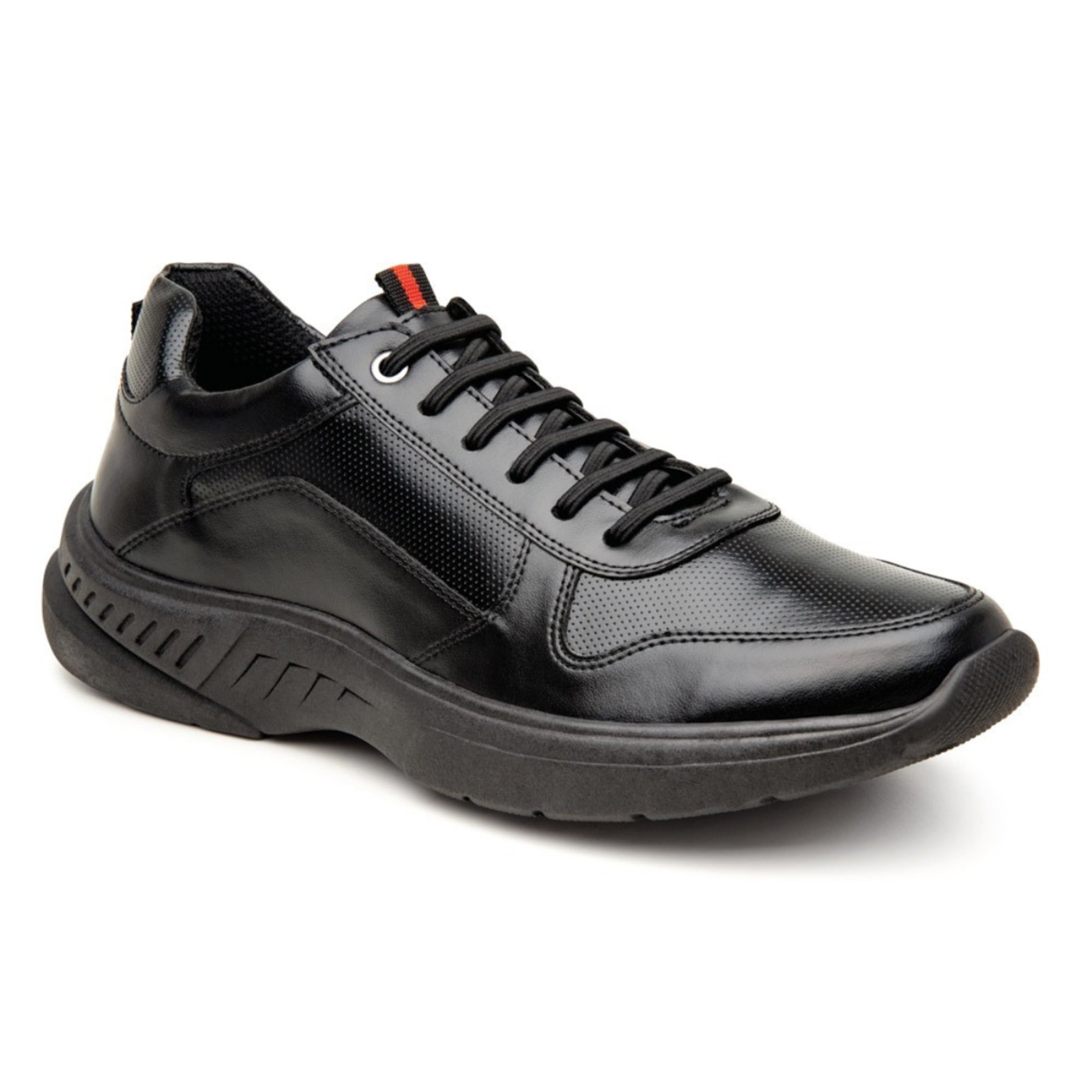 Tênis Masculino Miuzzi Social Clássico Bico Redondo Macio Preto
