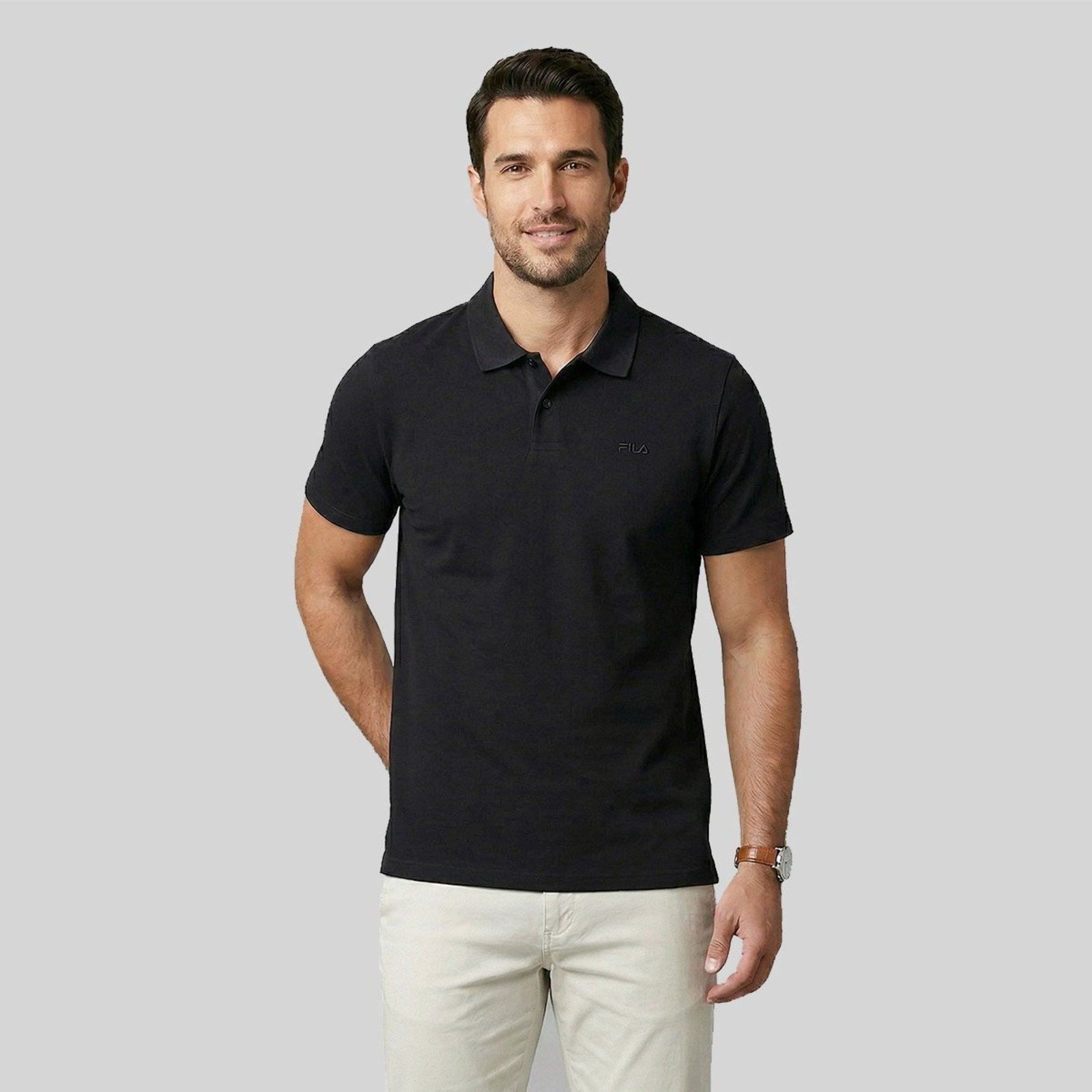 Polo Fila Regular Classic Preta