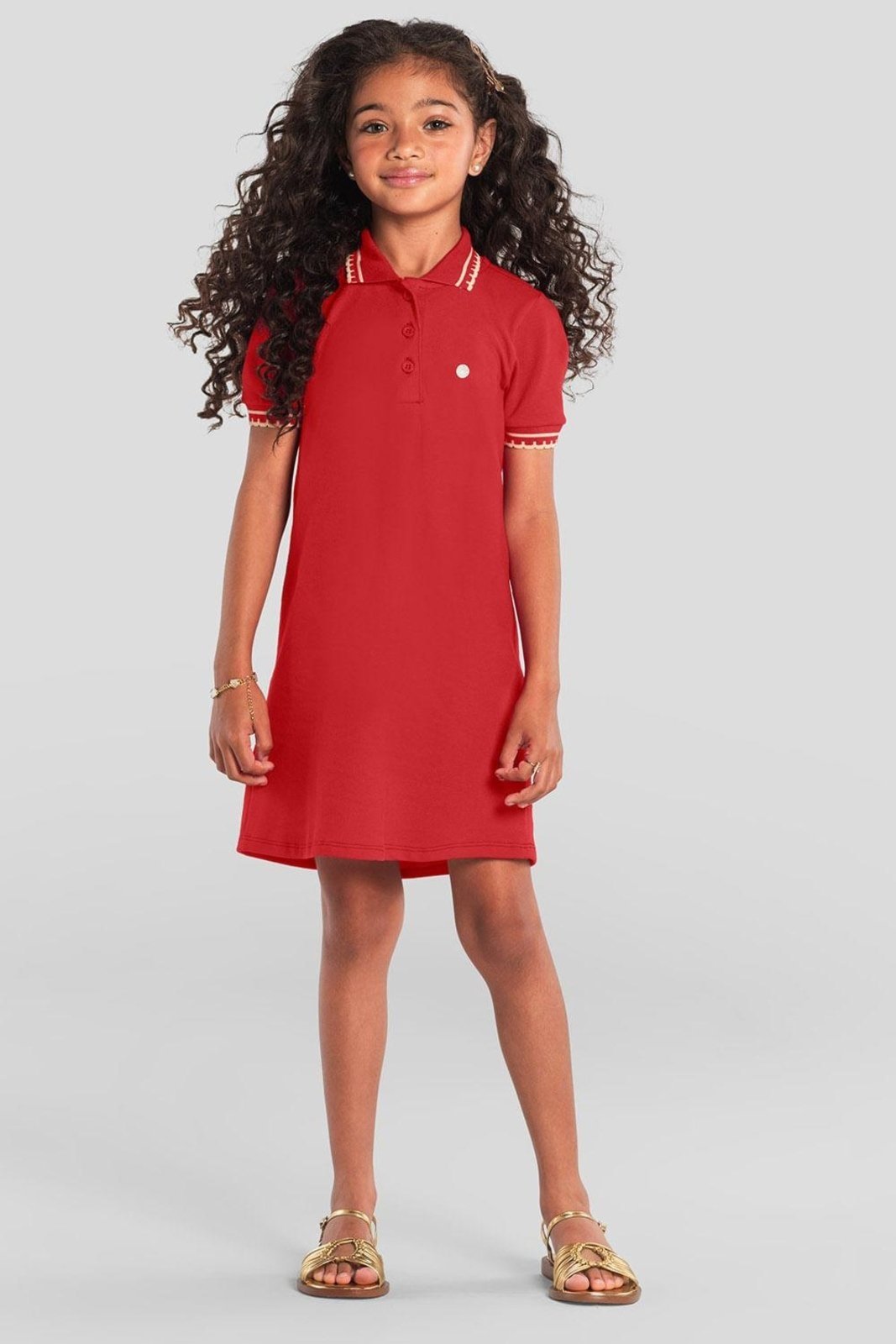 Infantil – Vestido menino em piquet Mundi Vermelho