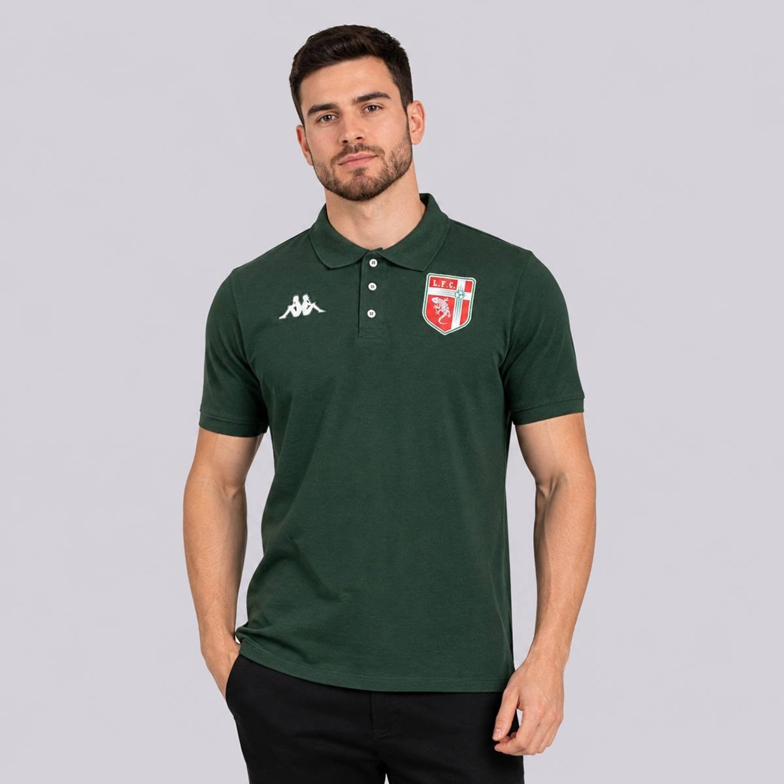 Polo Kappa Piquet Lagarto 2026 Verde Escuro