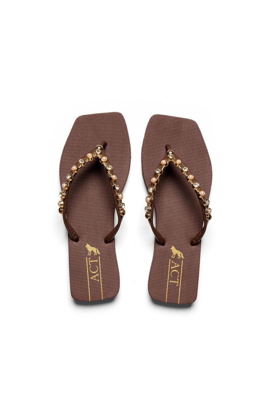 Chinelo Quadrado Fashion Metal ACT Feminino