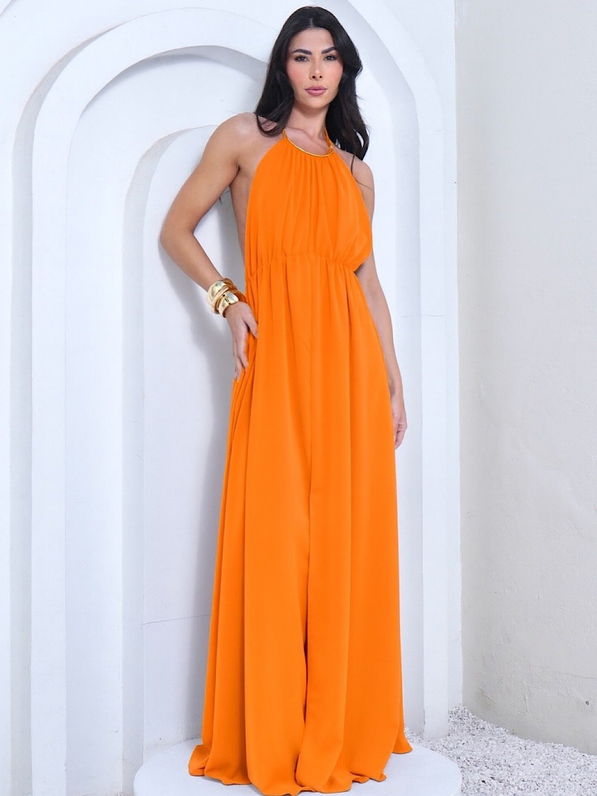 Vestido Festa Laranja Atena Miesse