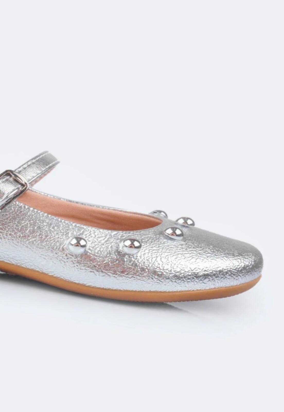 Vista 3 Infantil - Sapato Pampili Bailarina Esferas 23 PKT nude PKT nude