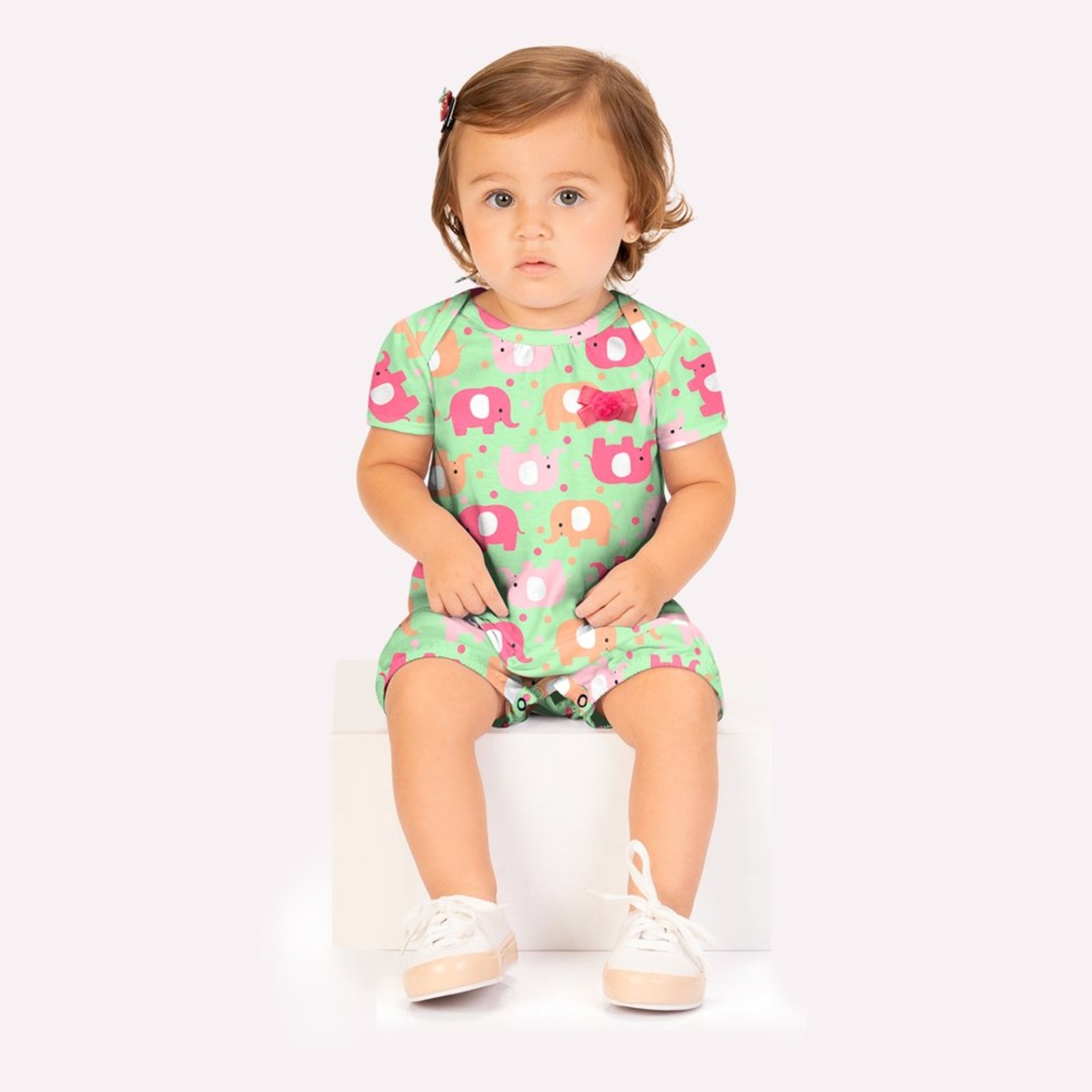 Infantil - Macaquinho Menina Elefantes Kyly