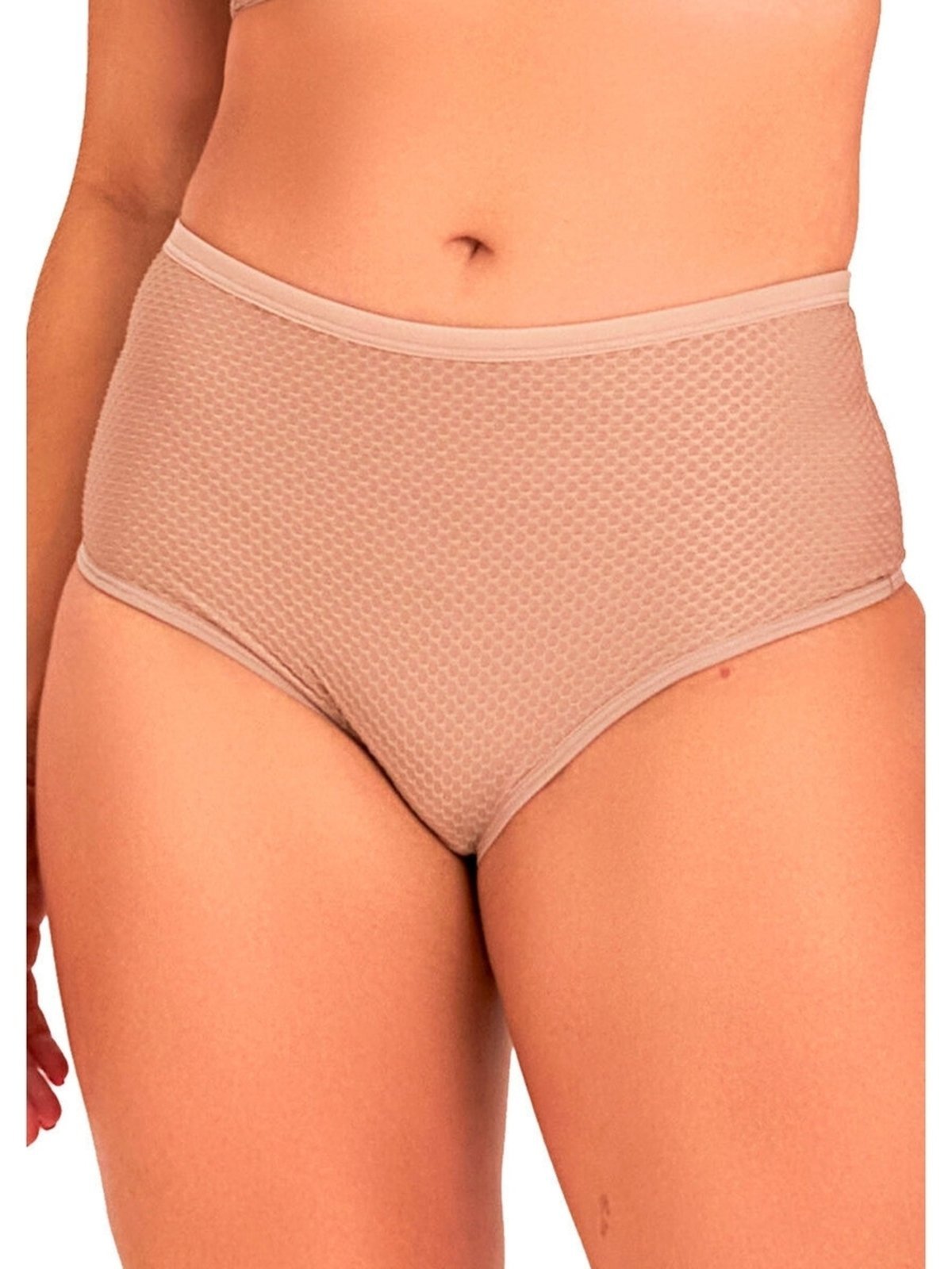 Vista 3 Kit com 3 Calcinhas Alta Dilady 203203 Plus Size bege Dilady bege