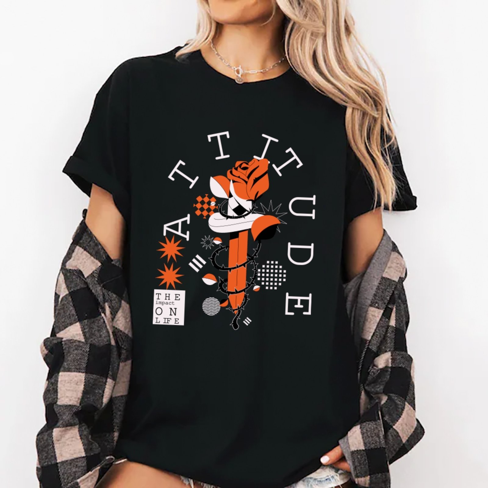 Camiseta Ousy Attitude Estilo Street Oversized Unissex Preto