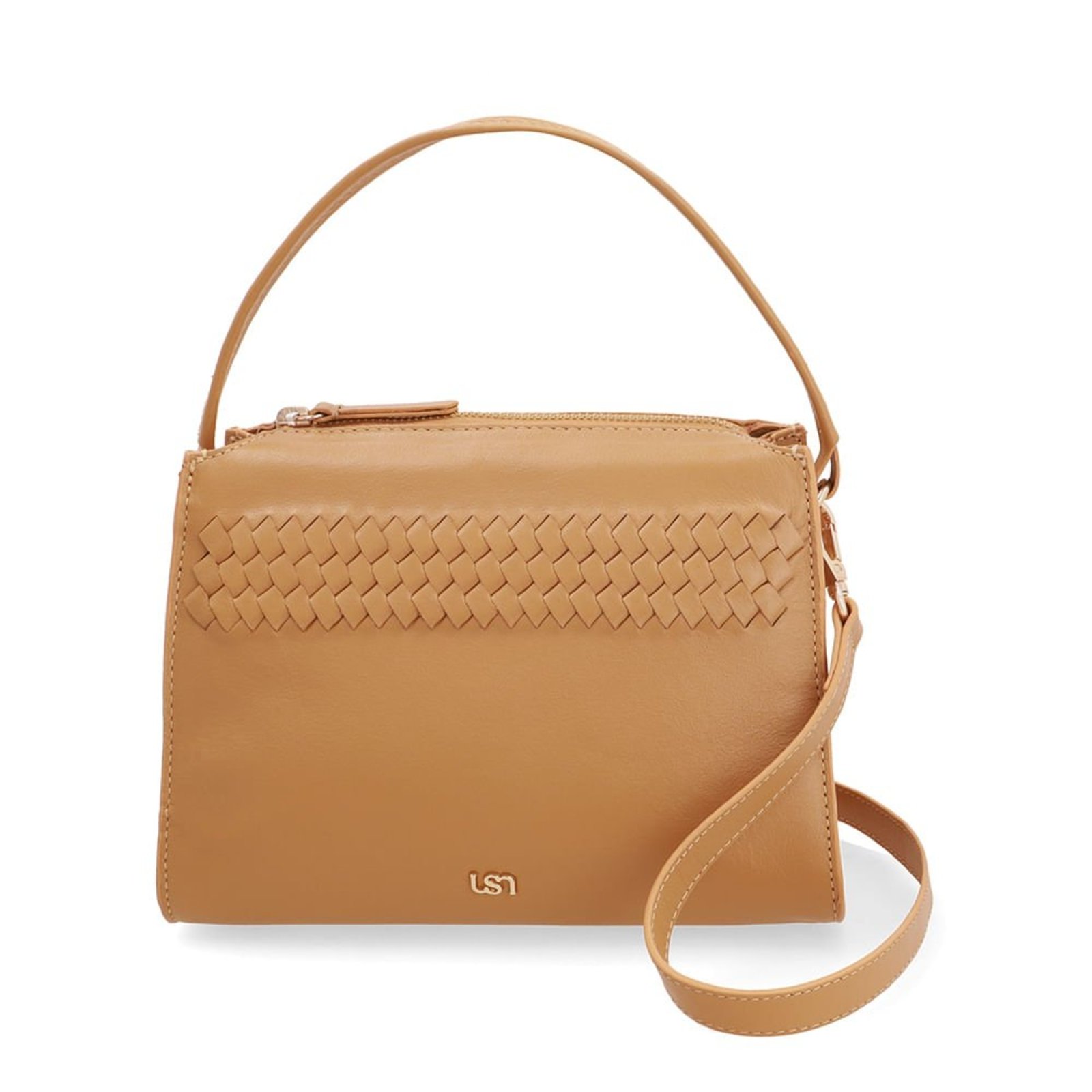 Bolsa Tote Couro Amarela Com Detalhe Tramado