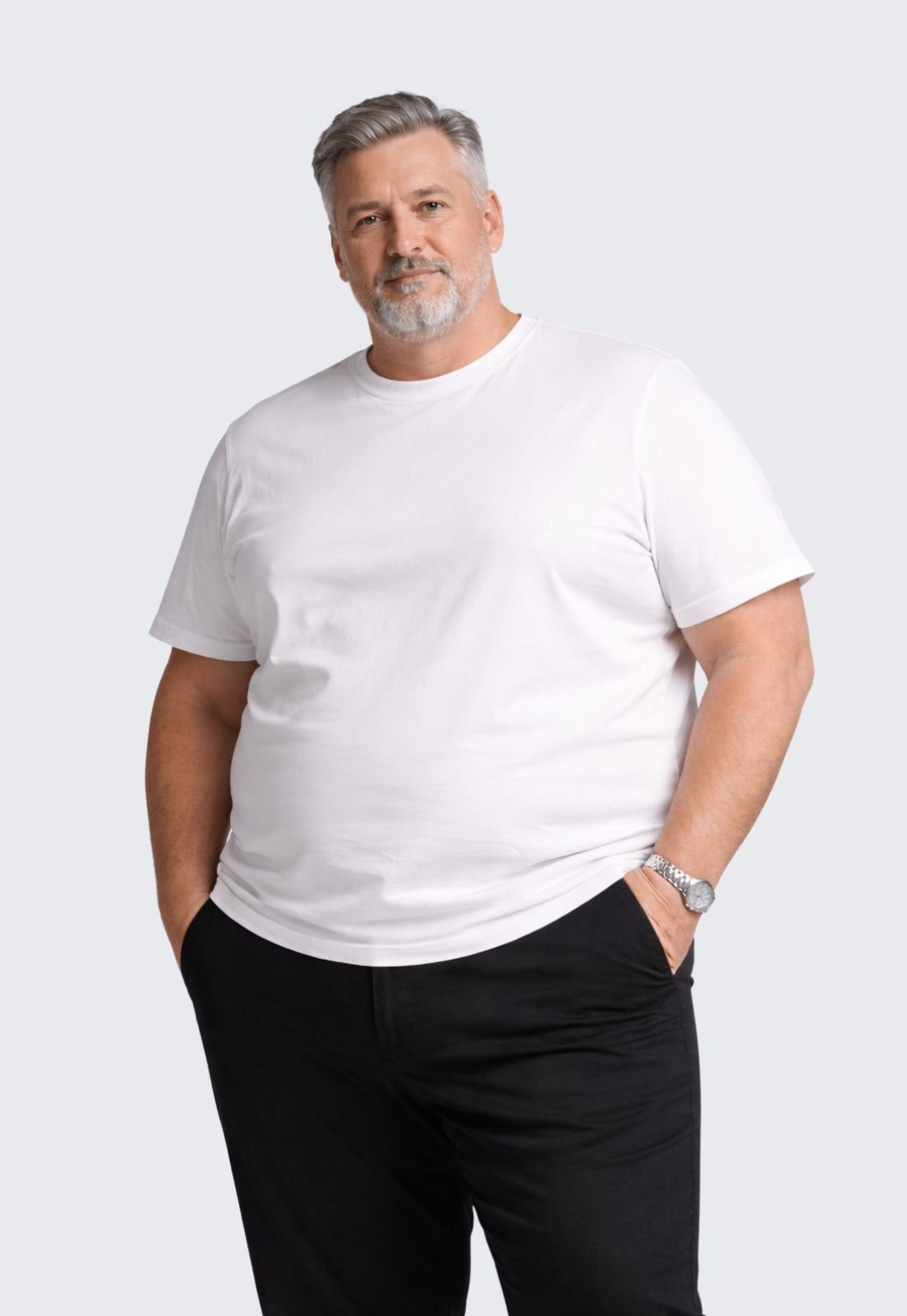 Camiseta Basica Masculina Plus Size Algodão Daze Modas Branco