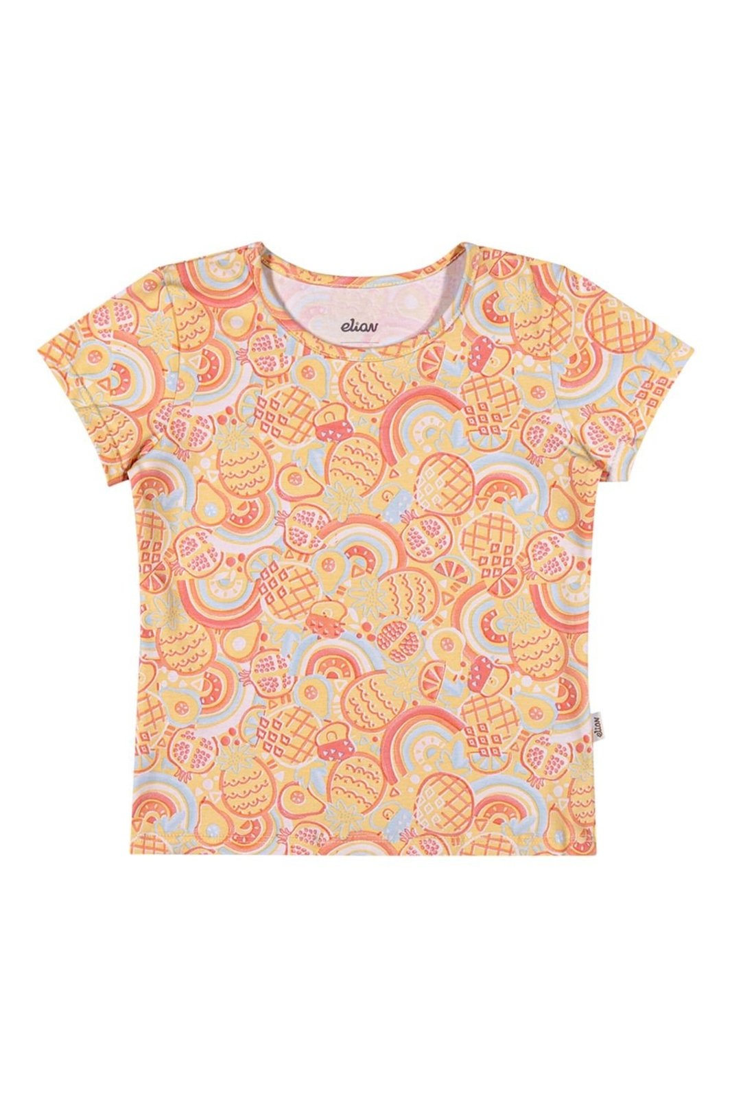 Vista 2 Infantil - Blusa Menina Curta Estampada Elian amarelo Elian amarelo