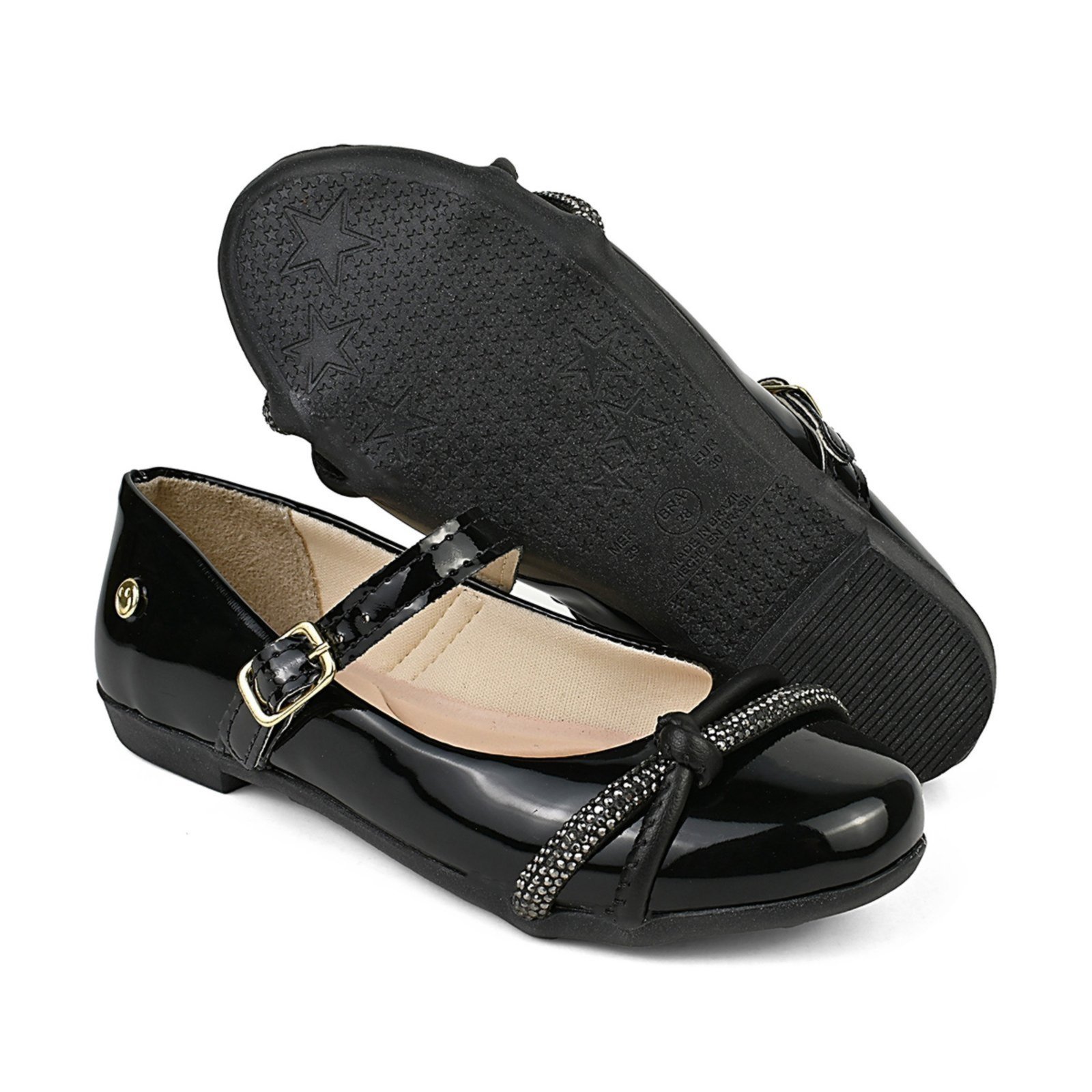 Infantil - Sapatilha Strass Preto Feminina Lulopé